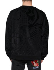 Dolce & Gabbana Black Printed Crew Neck Sweatshirt Sweater -   -  Dolce & Gabbana.