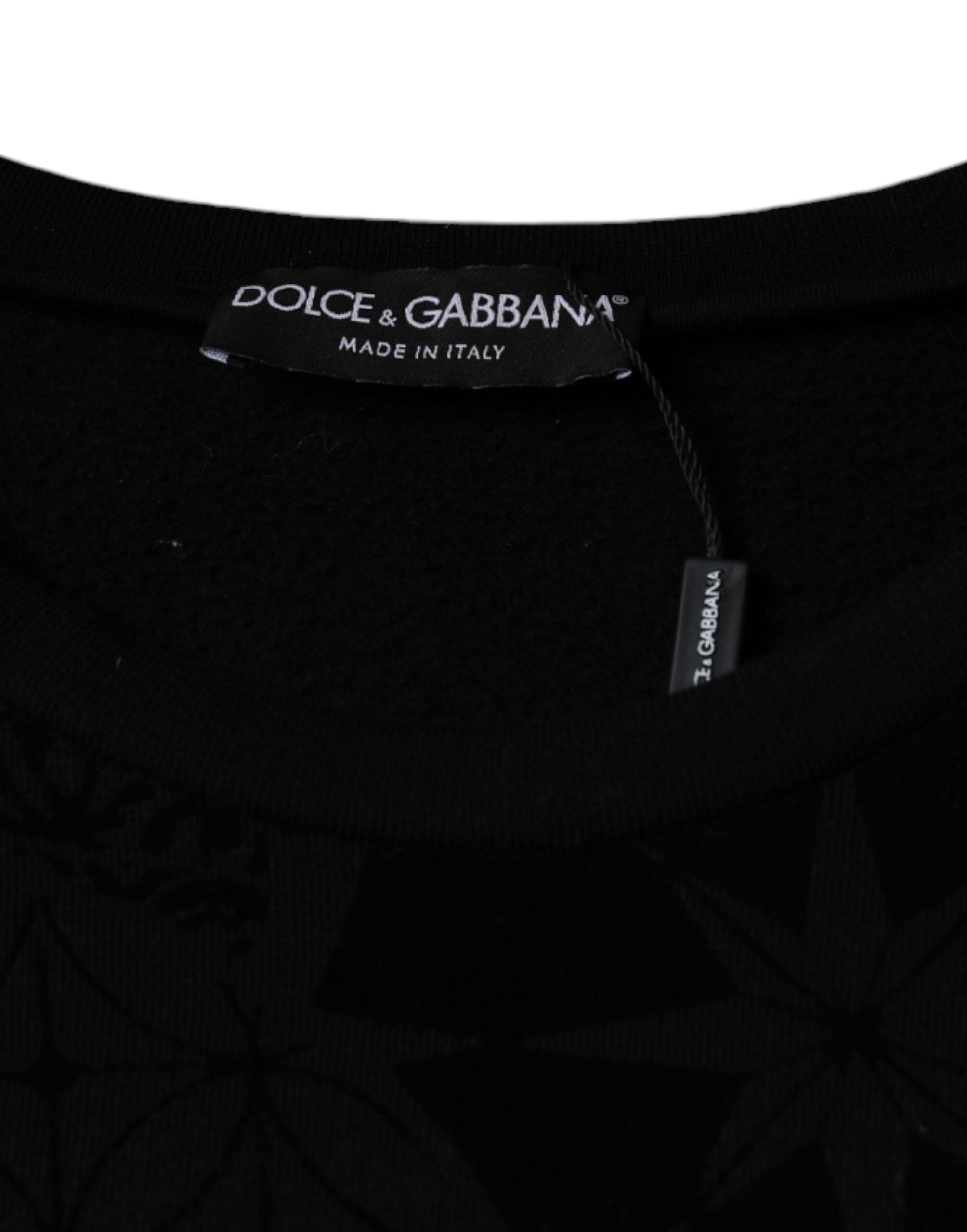 Dolce & Gabbana Black Printed Crew Neck Sweatshirt Sweater -   -  Dolce & Gabbana.