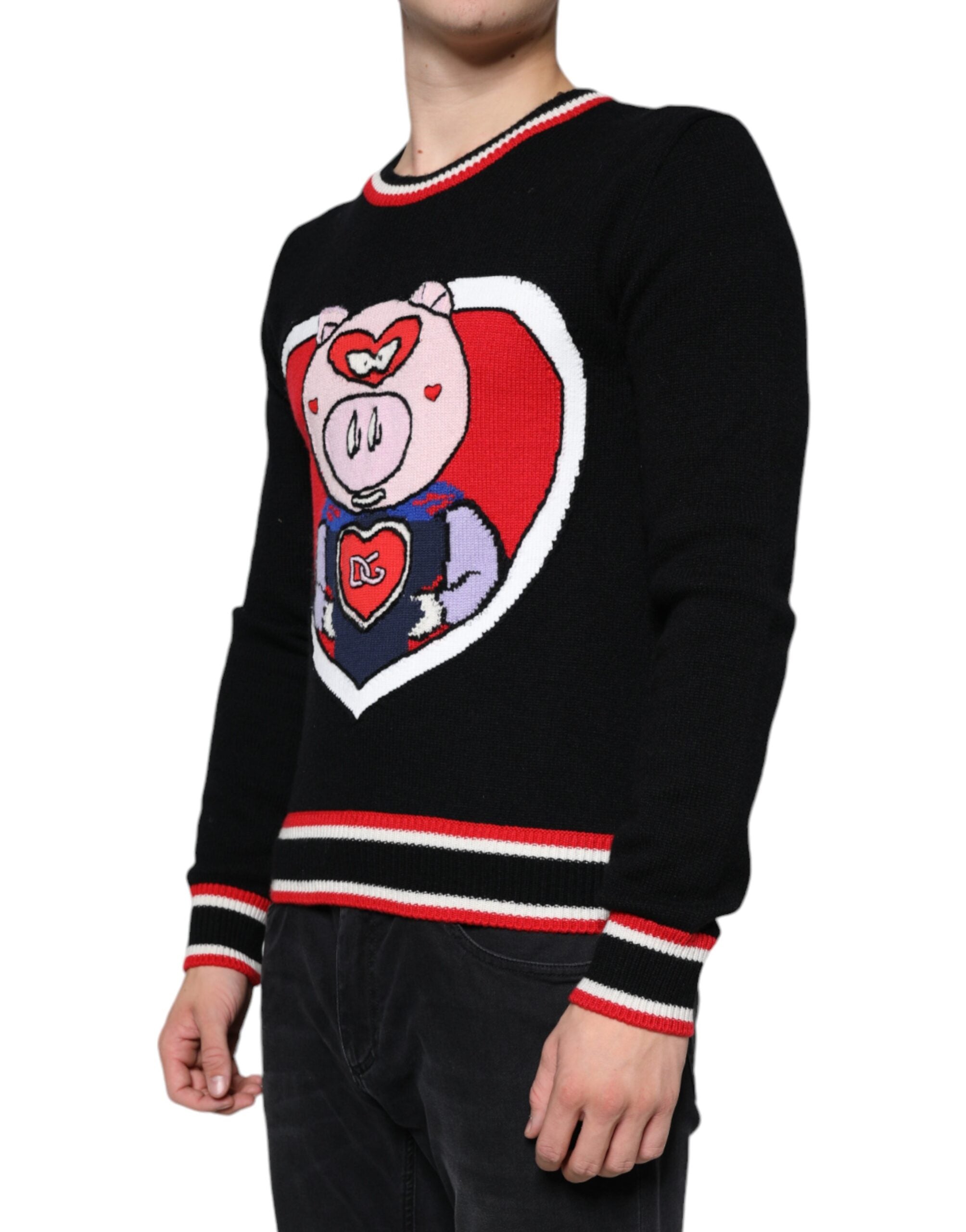 Dolce & Gabbana Black Cashmere Pig of the Year Pullover Sweater -   -  Dolce & Gabbana.