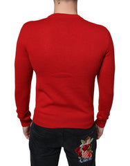 Dolce & Gabbana Red I'm The King Wool Crew Neck Sweatshirt Sweater -   -  Dolce & Gabbana.
