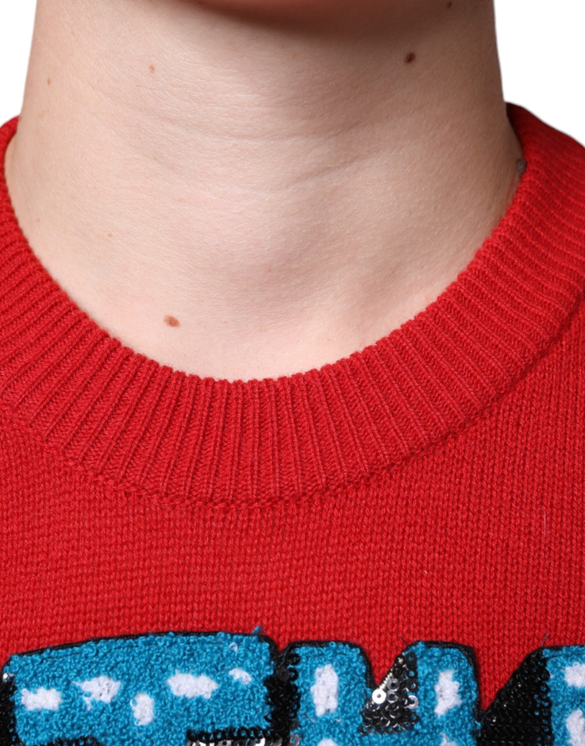 Dolce & Gabbana Red I'm The King Wool Crew Neck Sweatshirt Sweater -   -  Dolce & Gabbana.