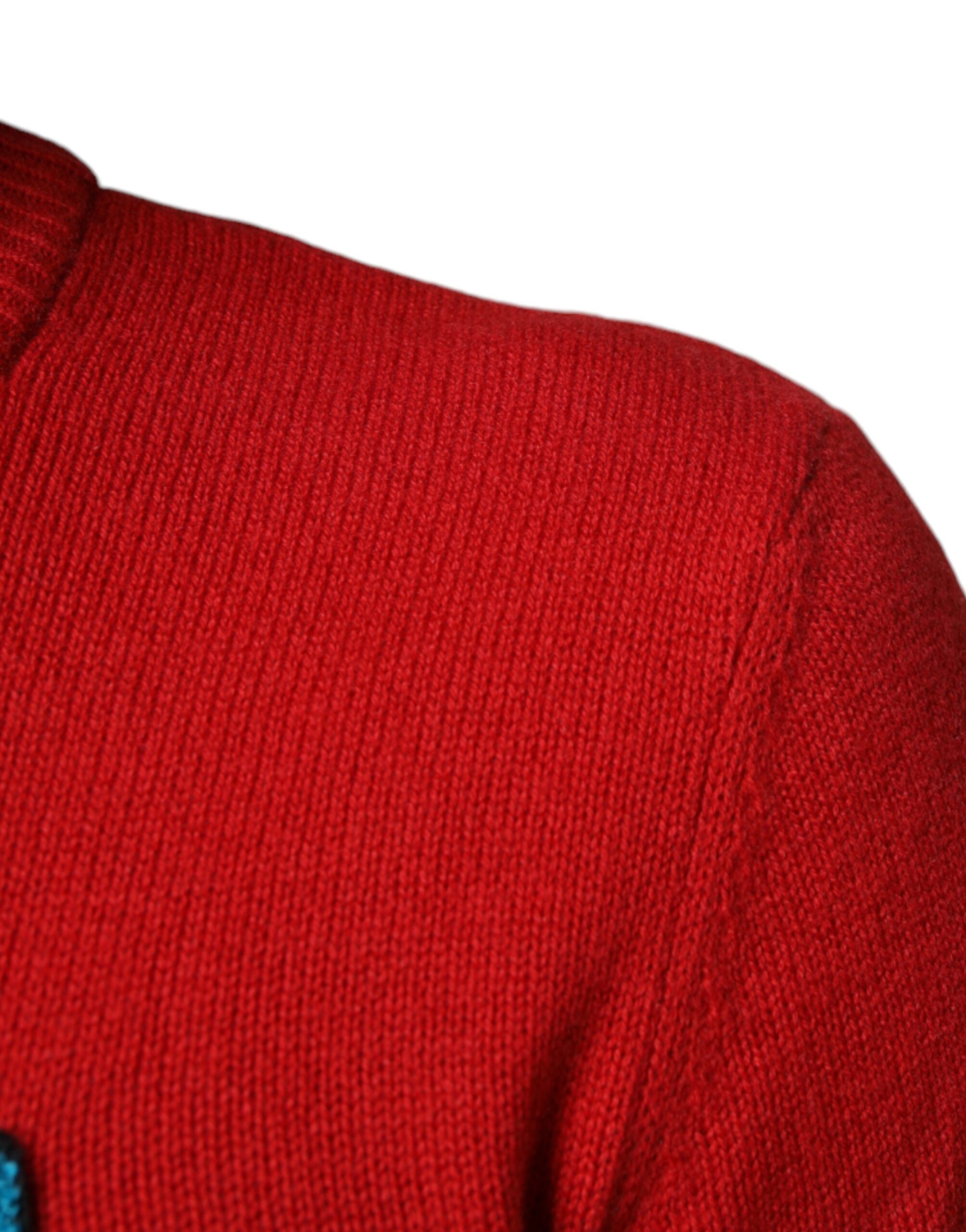 Dolce & Gabbana Red I'm The King Wool Crew Neck Sweatshirt Sweater -   -  Dolce & Gabbana.