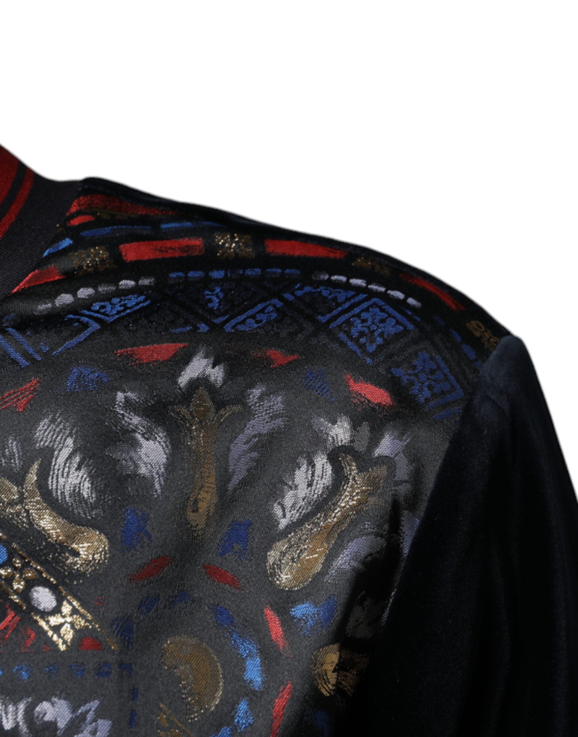 Dolce & Gabbana Multicolor Jacquard Crew Neck Sweatshirt Sweater -   -  Dolce & Gabbana.