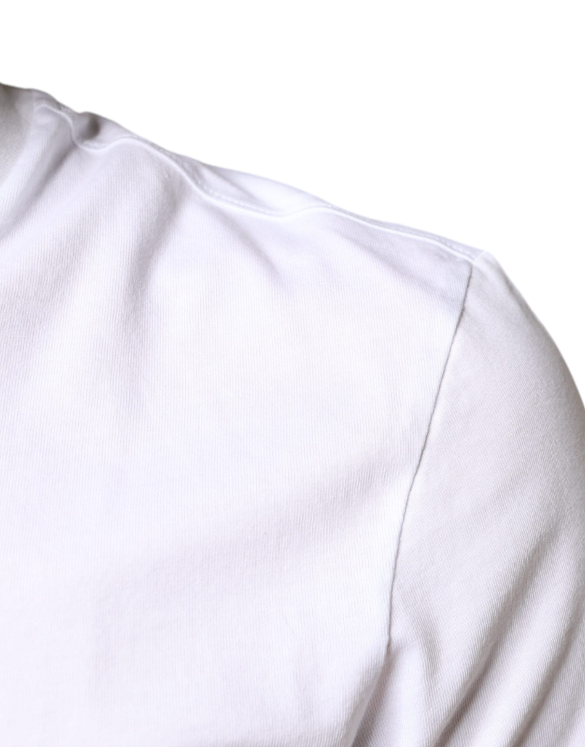 Dolce & Gabbana White Cotton DG Applique Casual T-shirt -   -  Dolce & Gabbana.