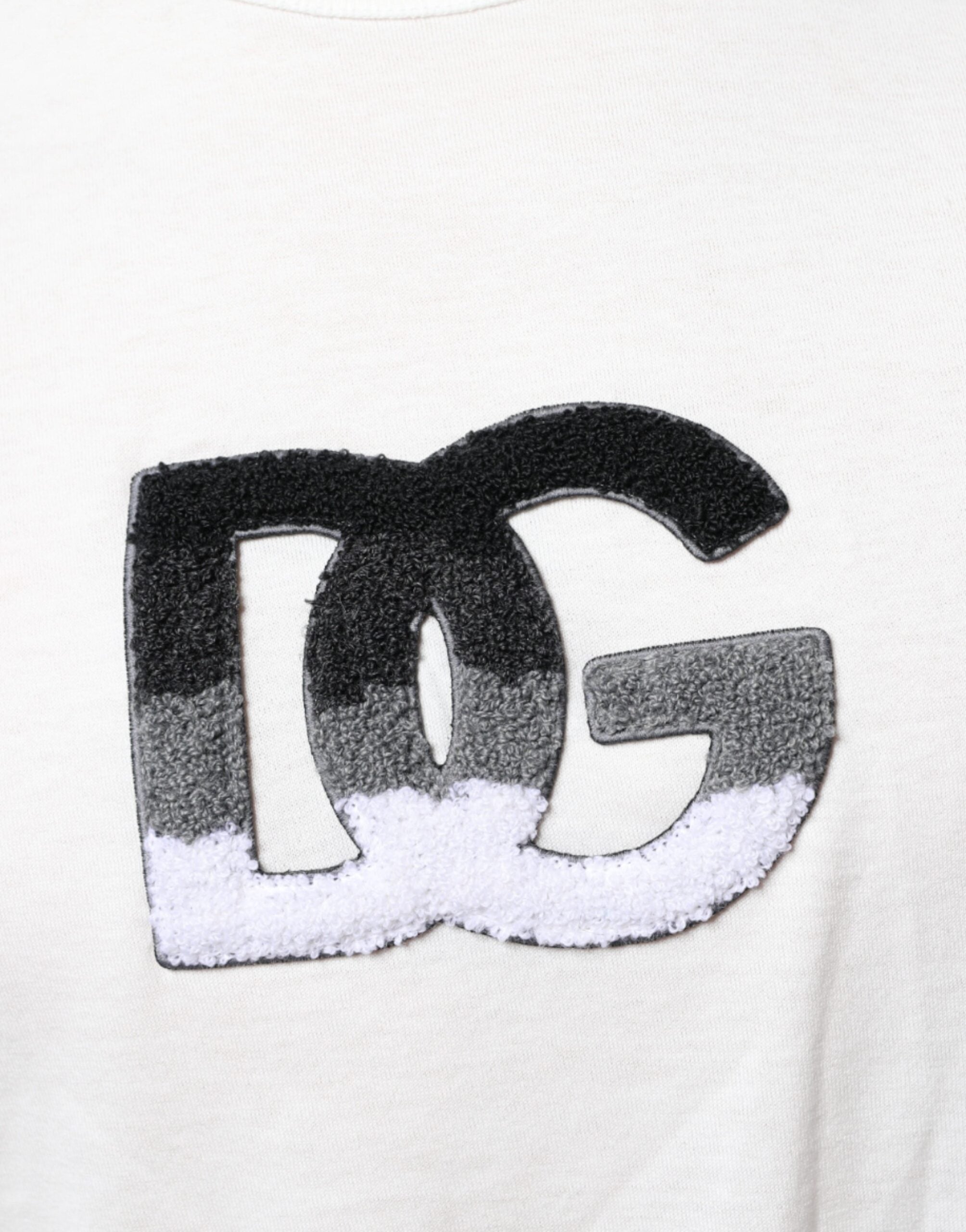 Dolce & Gabbana White Cotton DG Logo Print T-shirt -   -  Dolce & Gabbana.