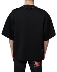 Dolce & Gabbana Black Polyester Necklace Embellished T-shirt -   -  Dolce & Gabbana.