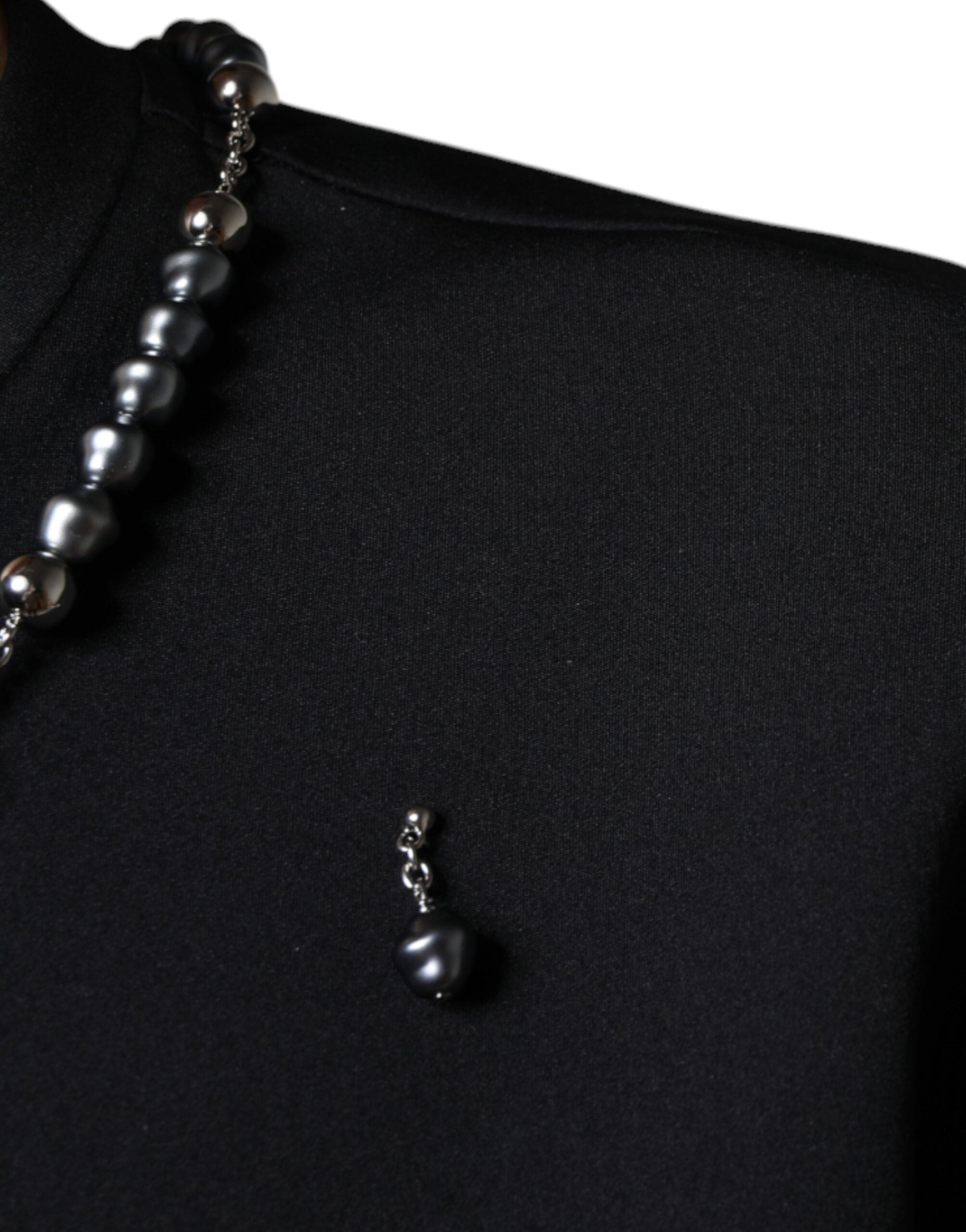 Dolce & Gabbana Black Polyester Necklace Embellished T-shirt -   -  Dolce & Gabbana.