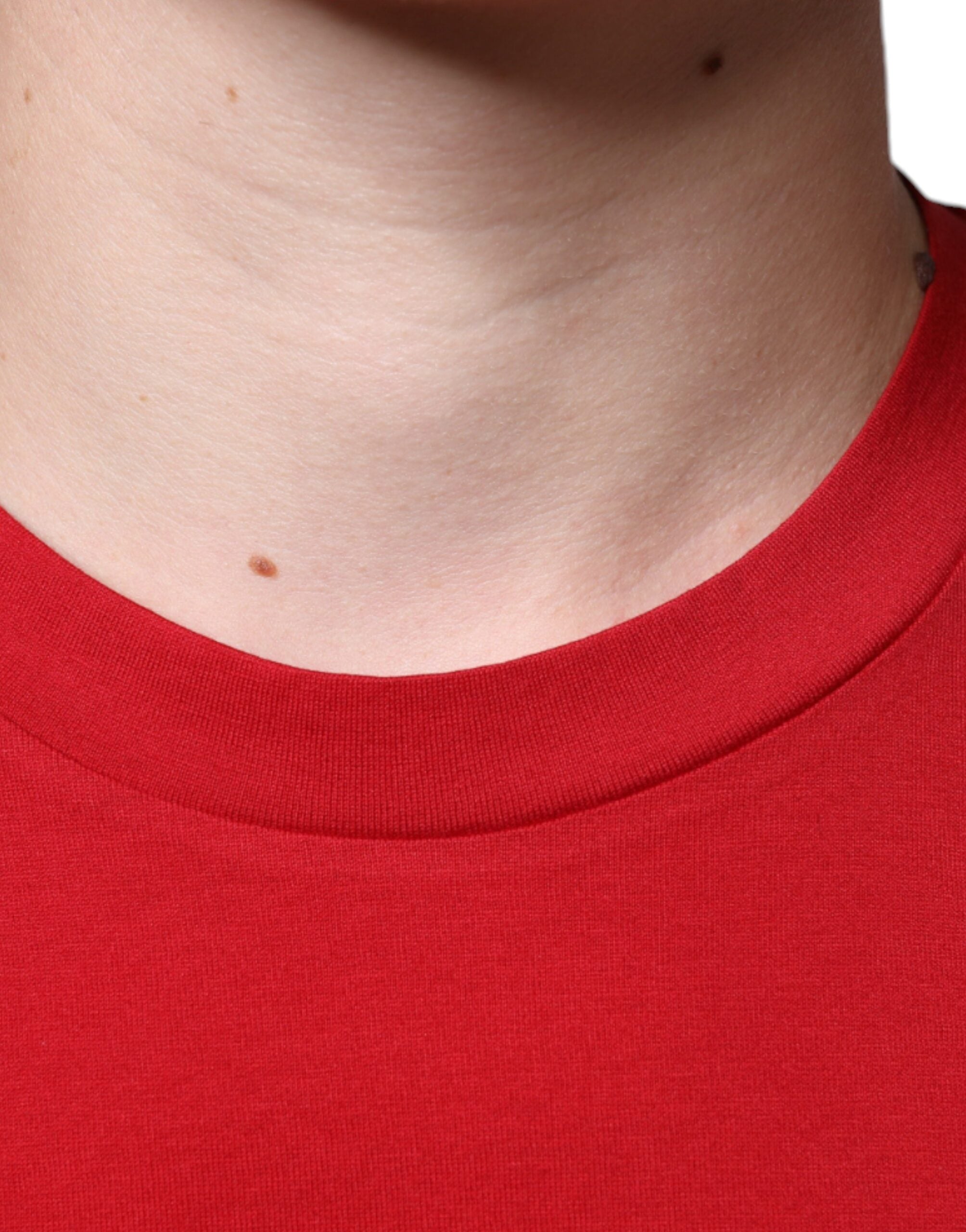 Dolce & Gabbana Red Cotton DG Logo Print Crew Neck T-shirt -   -  Dolce & Gabbana.