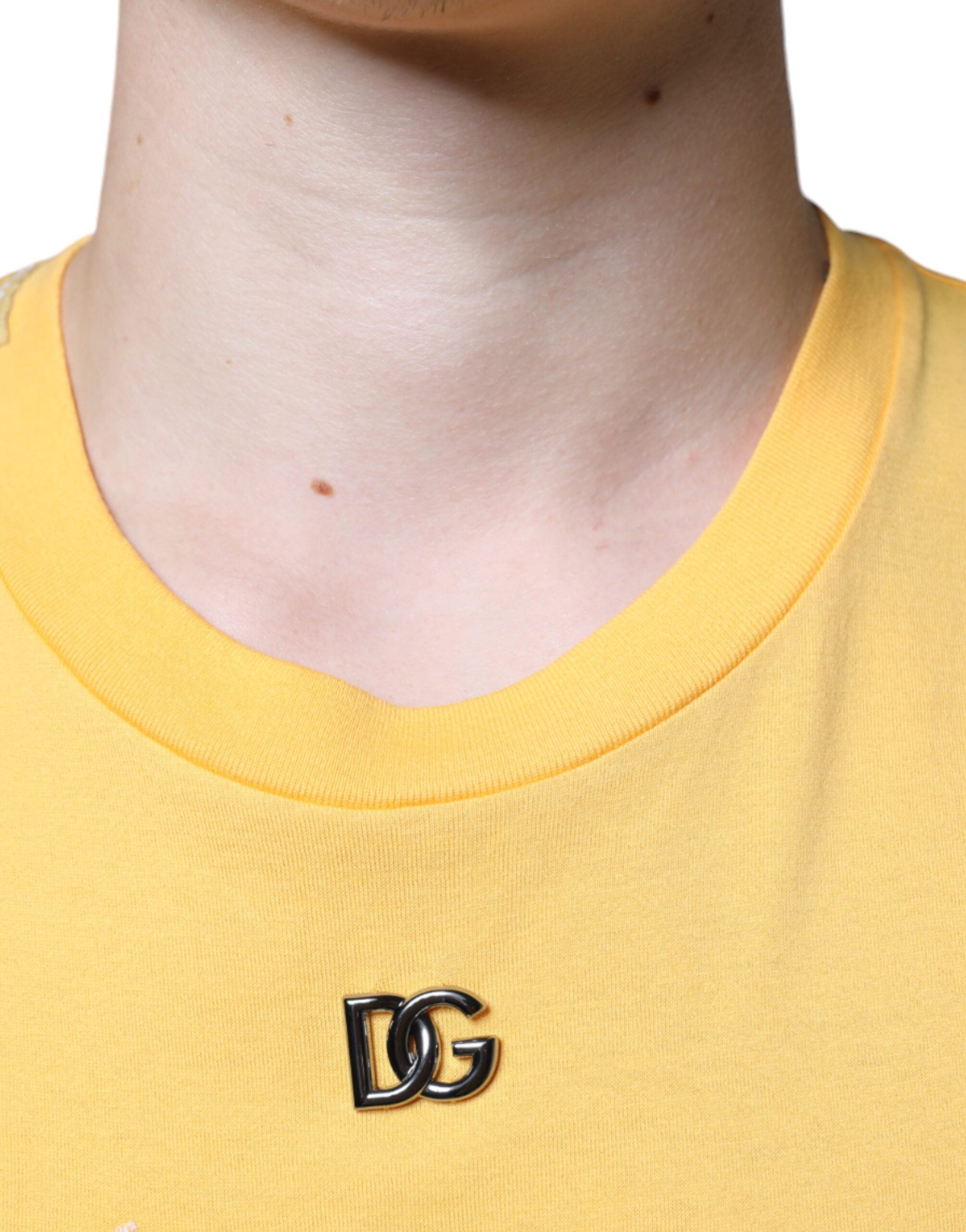 Dolce & Gabbana Yellow Secret Graden Floral Cotton Crew Neck T-shirt -   -  Dolce & Gabbana.