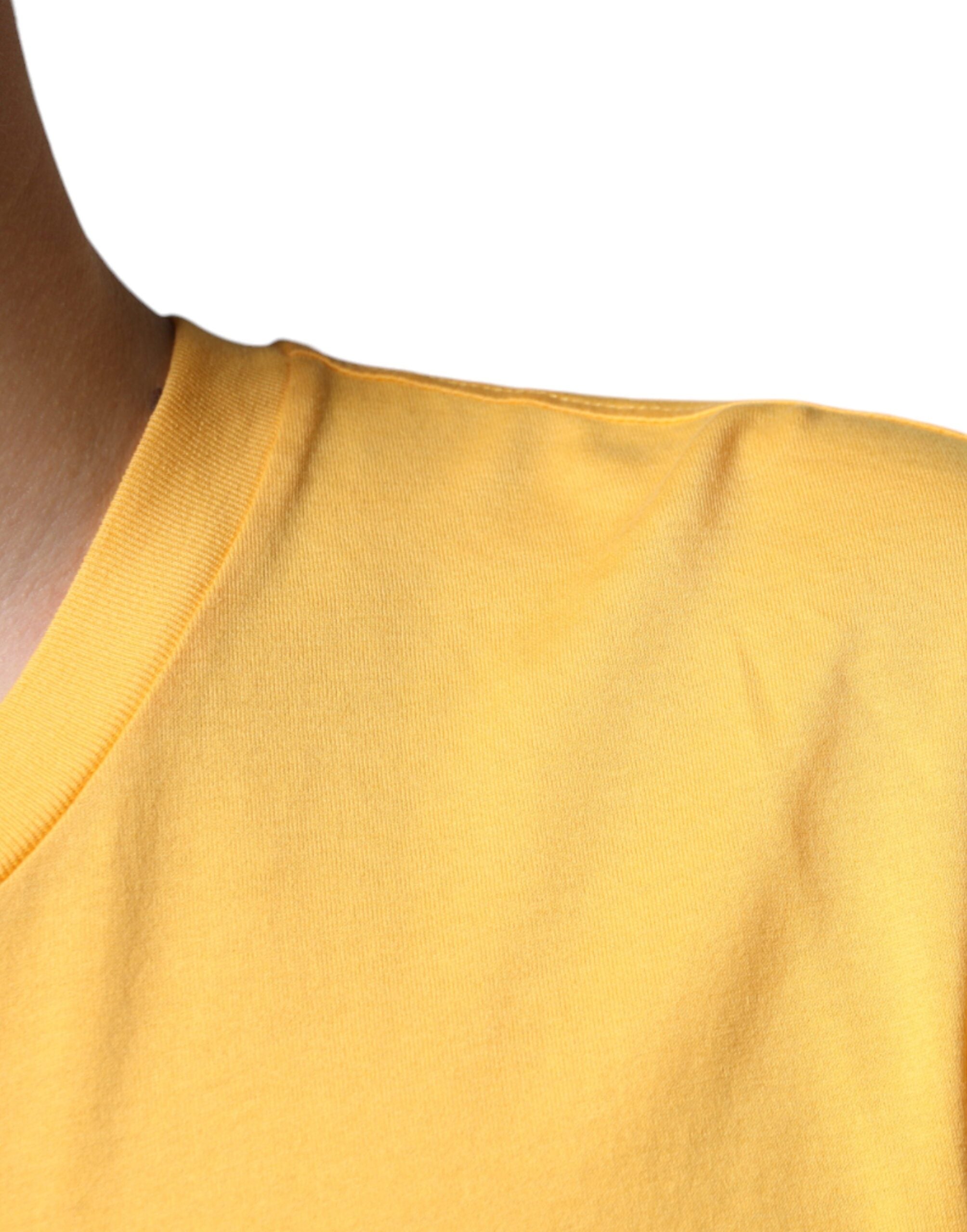 Dolce & Gabbana Yellow Secret Graden Floral Cotton Crew Neck T-shirt -   -  Dolce & Gabbana.