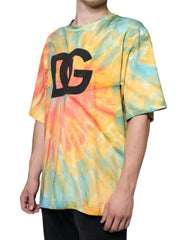 Dolce & Gabbana Multicolor Tie-Dye Logo Cotton T-shirt -   -  Dolce & Gabbana.