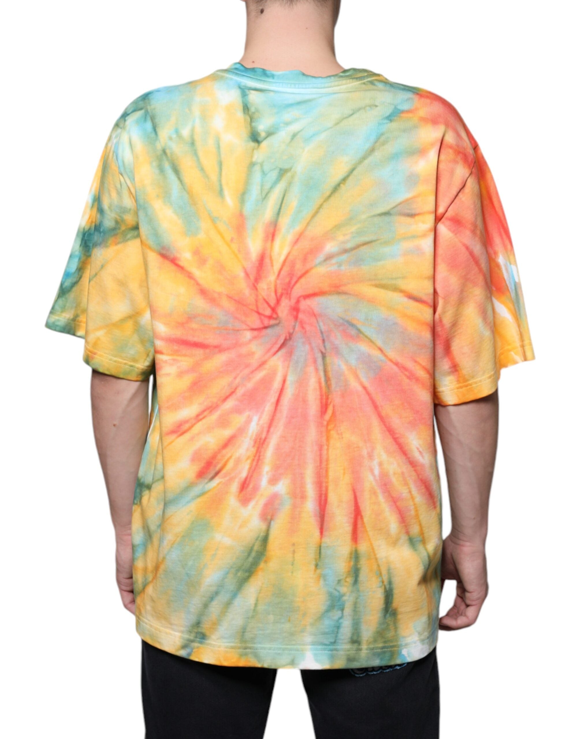Dolce & Gabbana Multicolor Tie-Dye Logo Cotton T-shirt -   -  Dolce & Gabbana.