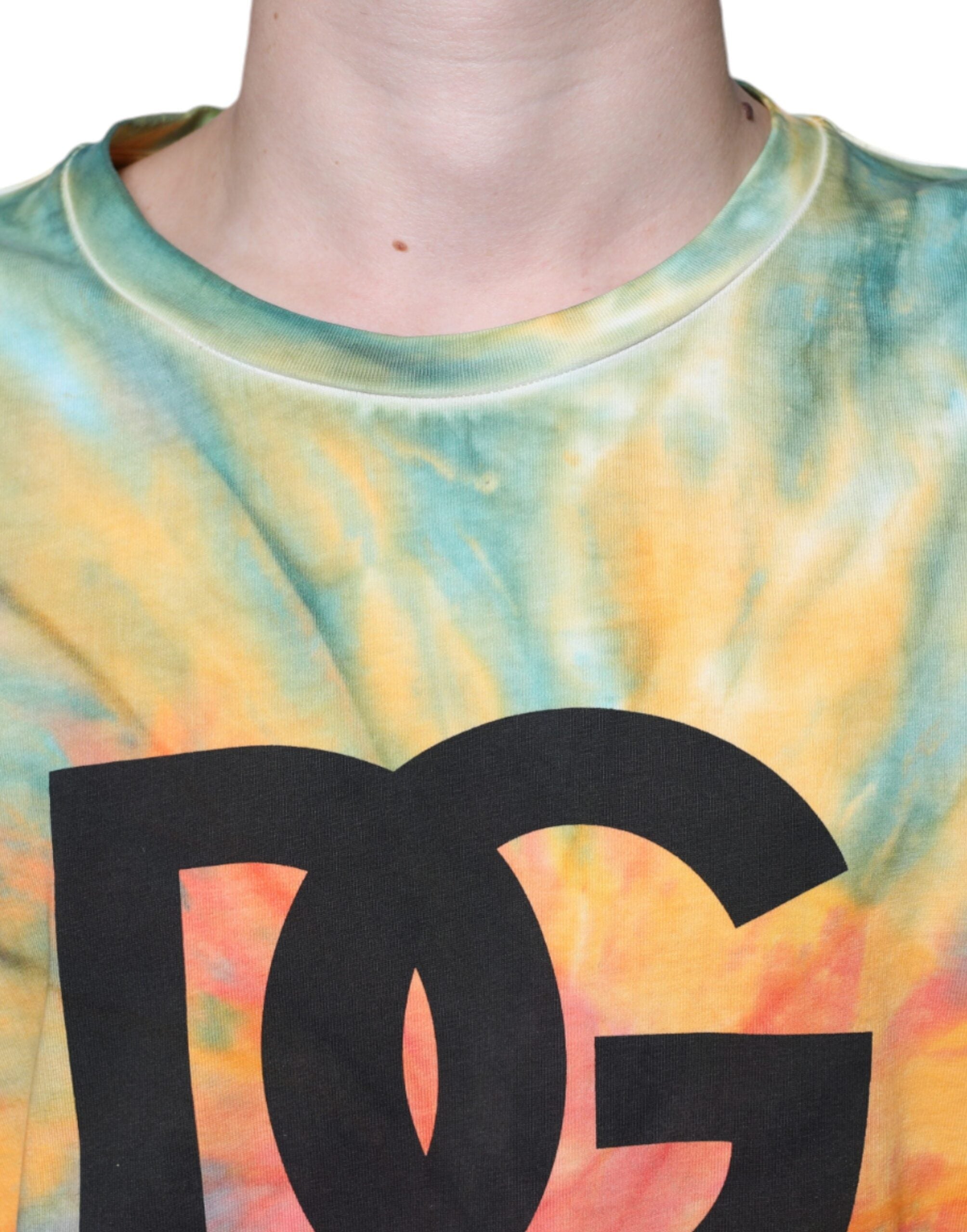 Dolce & Gabbana Multicolor Tie-Dye Logo Cotton T-shirt -   -  Dolce & Gabbana.