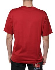 Dolce & Gabbana Red Cotton DG Logo Print Crew Neck T-shirt -   -  Dolce & Gabbana.