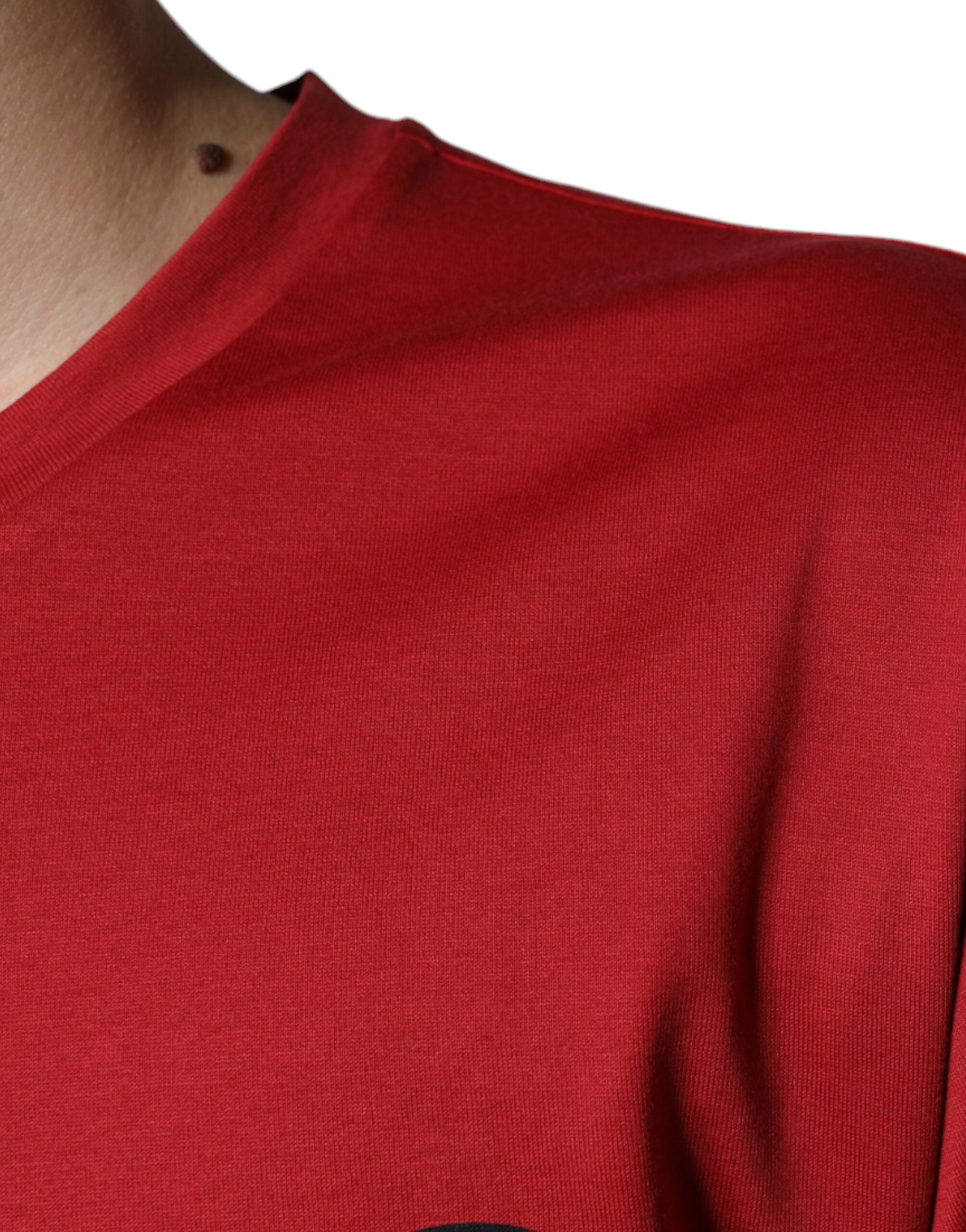 Dolce & Gabbana Red Cotton DG Logo Print Crew Neck T-shirt -   -  Dolce & Gabbana.