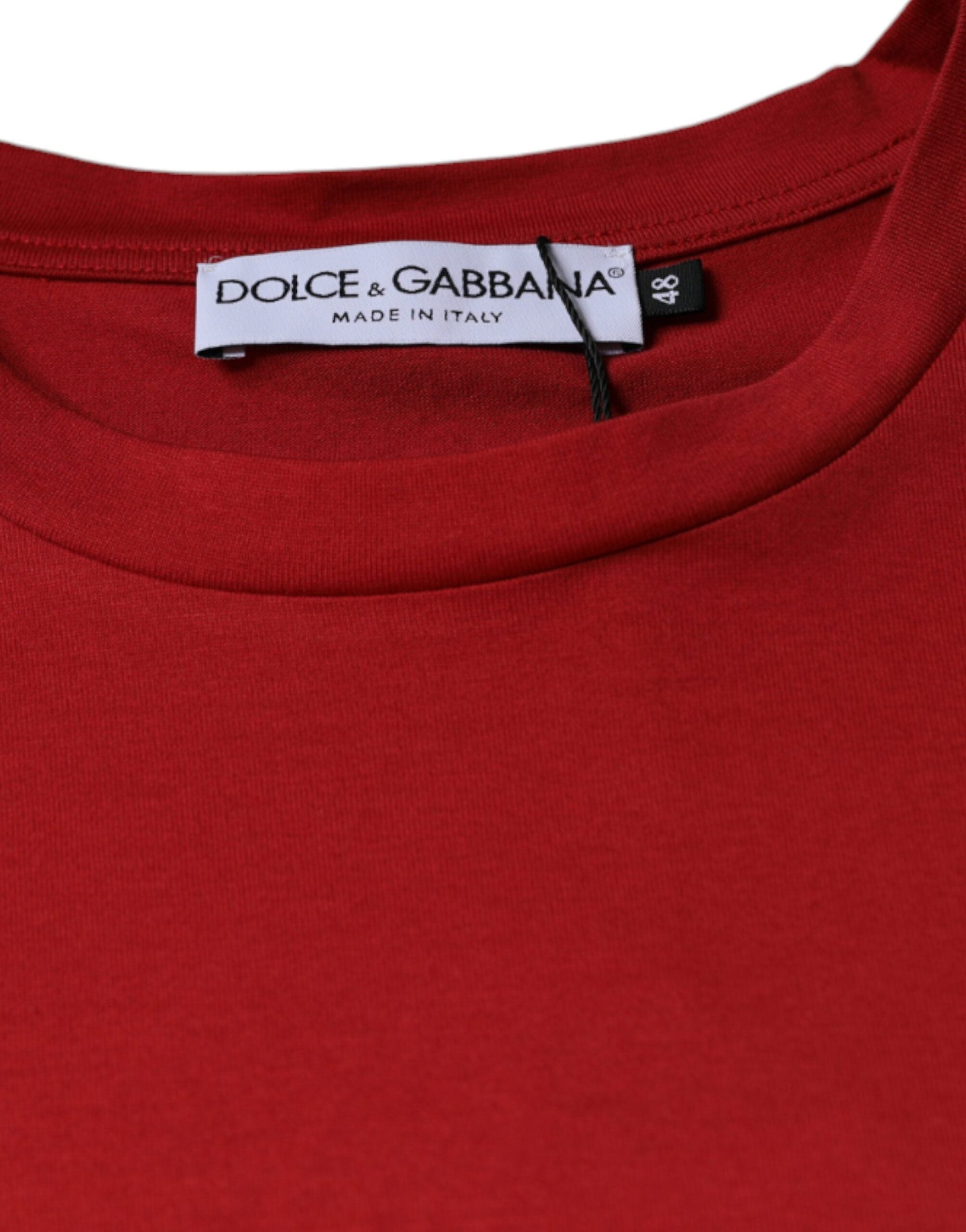 Dolce & Gabbana Red Cotton DG Logo Print Crew Neck T-shirt -   -  Dolce & Gabbana.