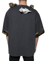 Dolce & Gabbana Gray Camouflage Animal Stuff Cotton T-shirt -   -  Dolce & Gabbana.