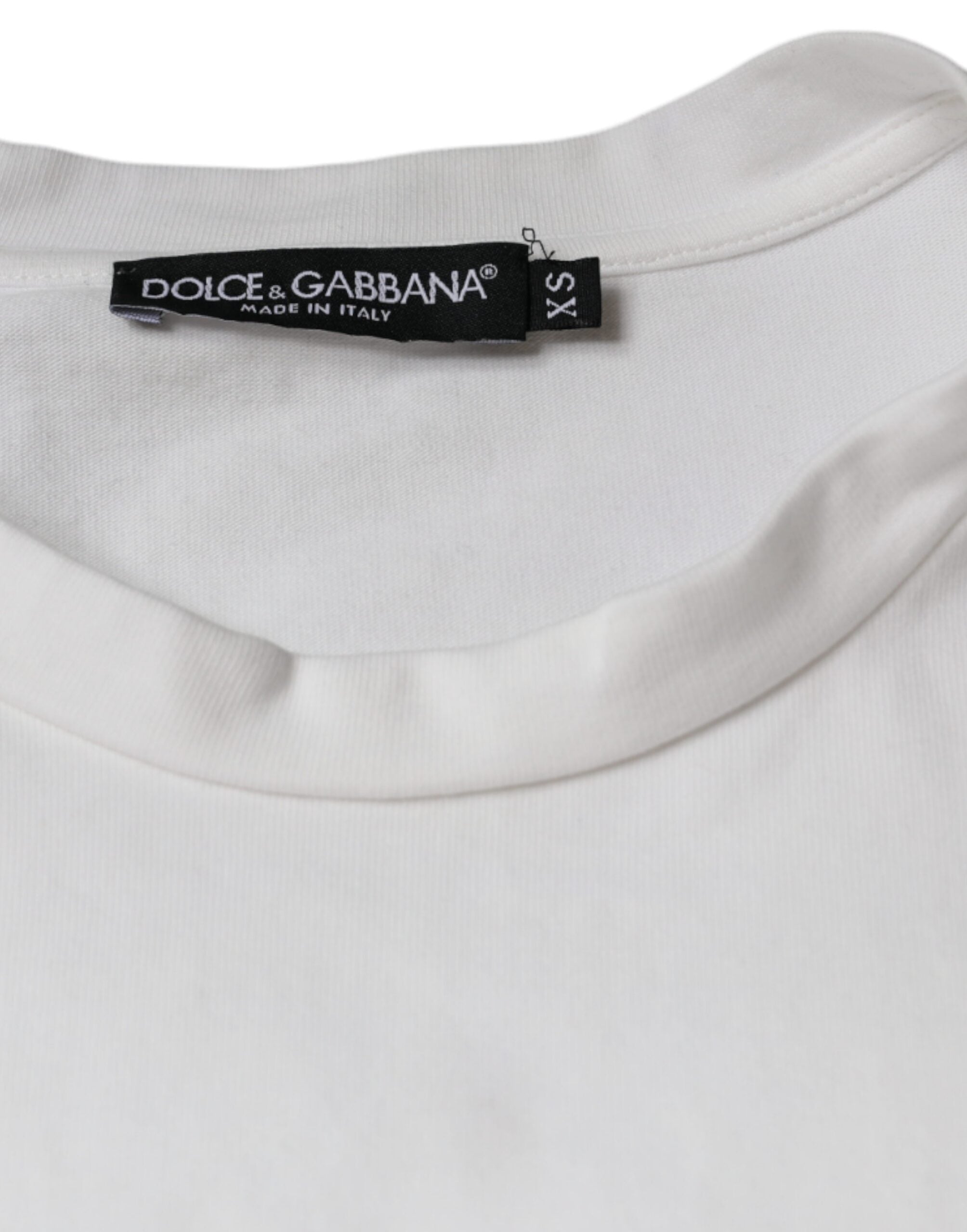 Dolce & Gabbana White Cotton DG Logo Print Casual T-shirt -   -  Dolce & Gabbana.