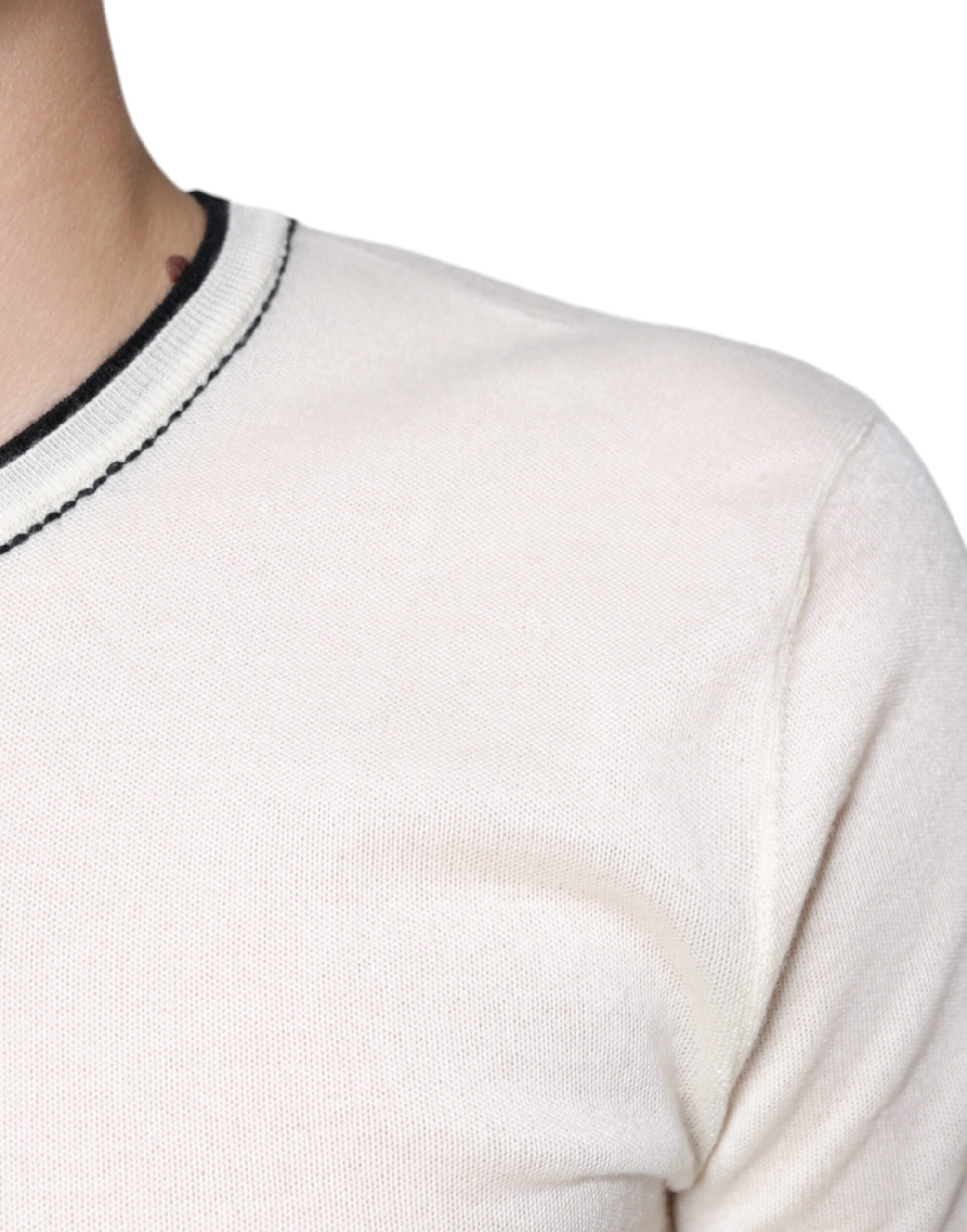 Dolce & Gabbana Off White Cashmere Short Sleeves T-shirt -   -  Dolce & Gabbana.