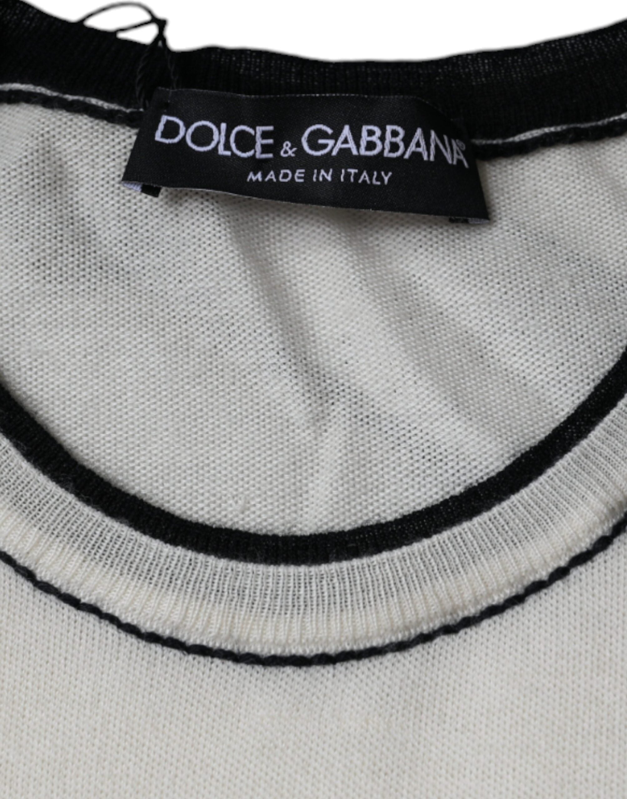 Dolce & Gabbana Off White Cashmere Short Sleeves T-shirt -   -  Dolce & Gabbana.