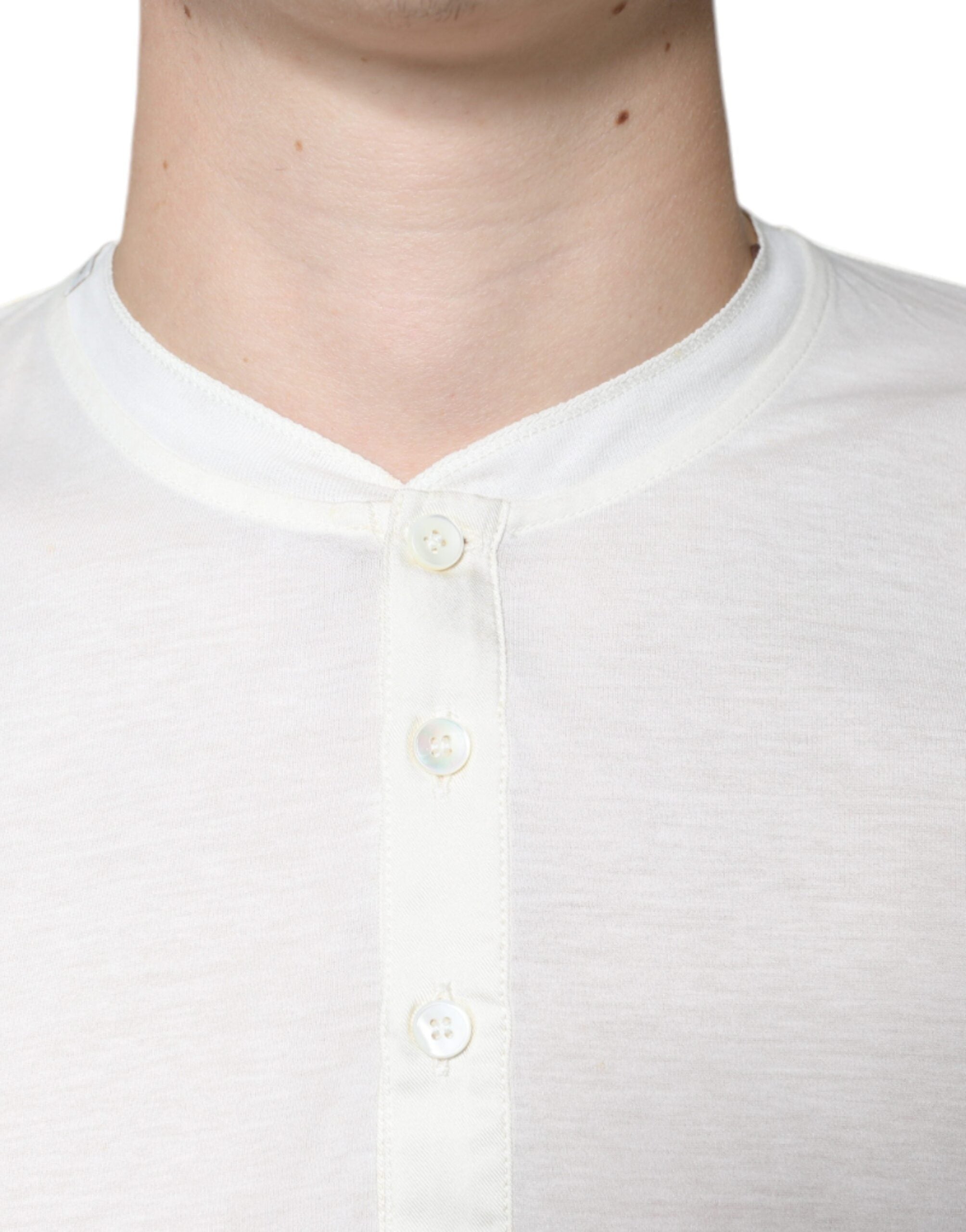 Dolce & Gabbana Off White Cotton Short Sleeves T-shirt -   -  Dolce & Gabbana.