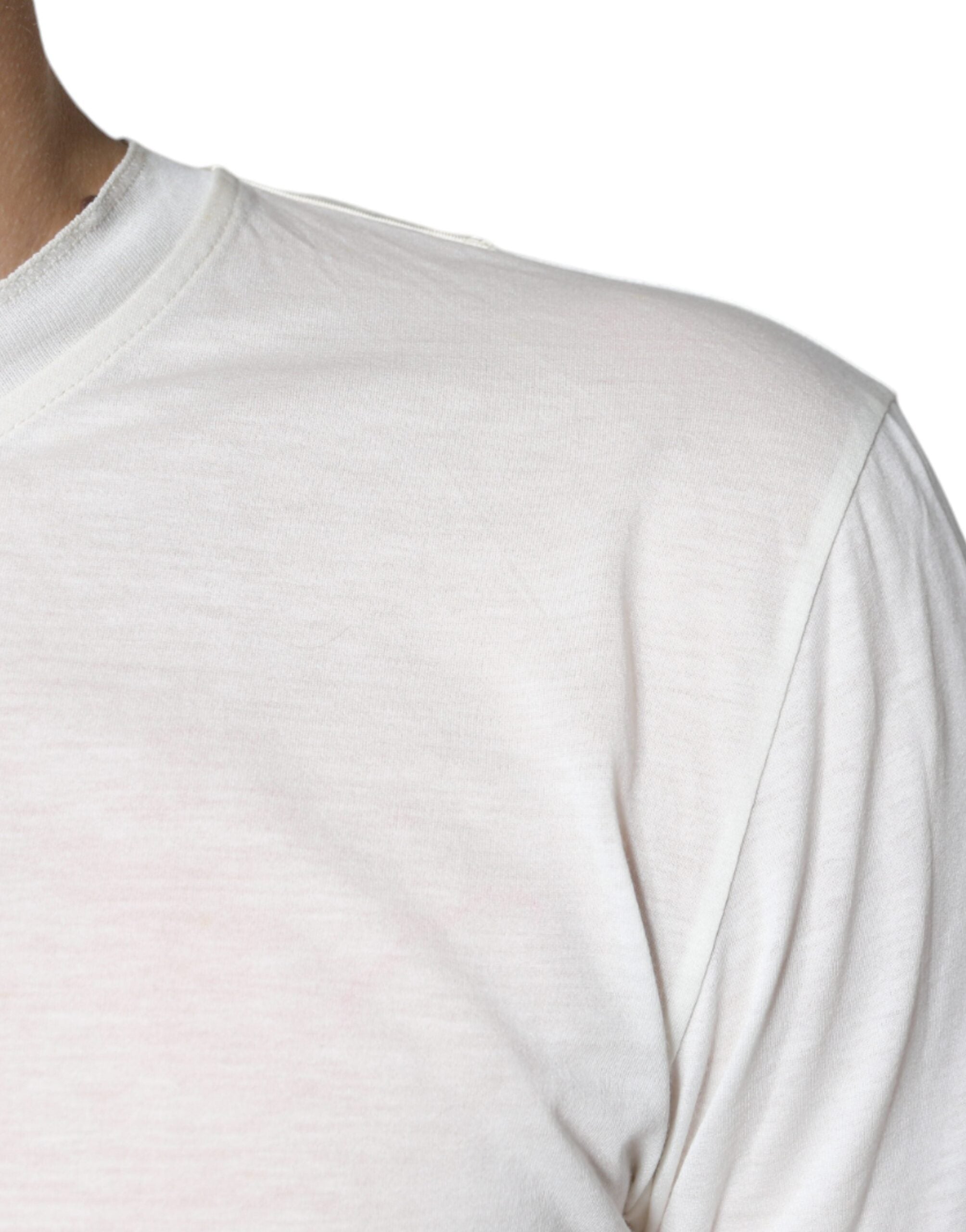 Dolce & Gabbana Off White Cotton Short Sleeves T-shirt -   -  Dolce & Gabbana.