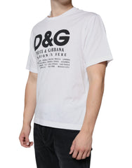 Dolce & Gabbana White Cotton DG Logo Print Casual T-shirt -   -  Dolce & Gabbana.