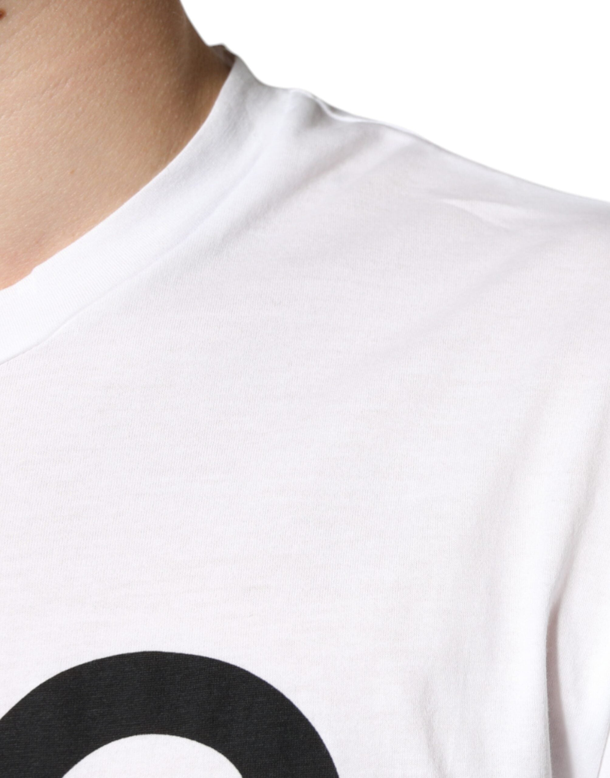Dolce & Gabbana White Cotton DG Logo Print Casual T-shirt -   -  Dolce & Gabbana.