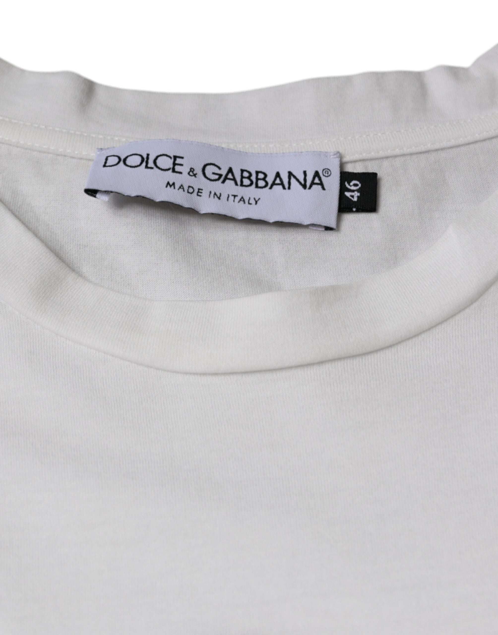 Dolce & Gabbana White Cotton DG Logo Print Casual T-shirt -   -  Dolce & Gabbana.
