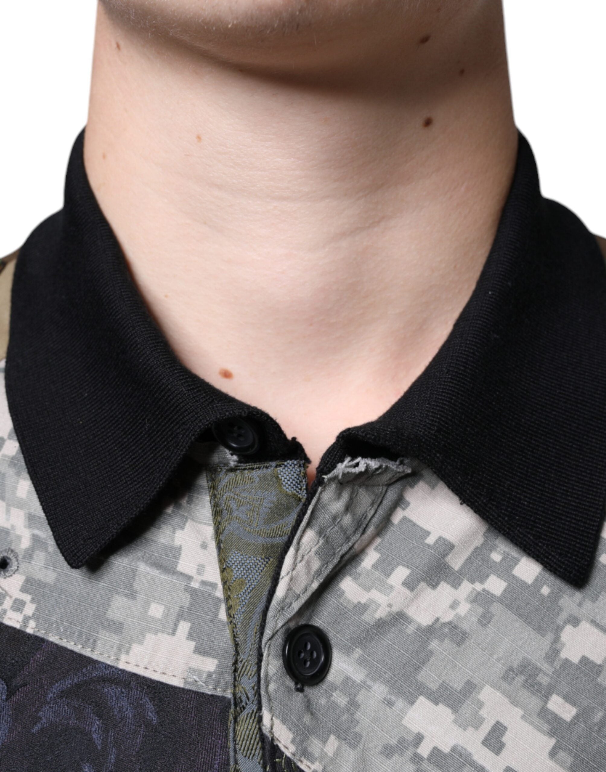 Dolce & Gabbana Multicolor Camouflage Patchwork Silk Polo T-shirt -   -  Dolce & Gabbana.