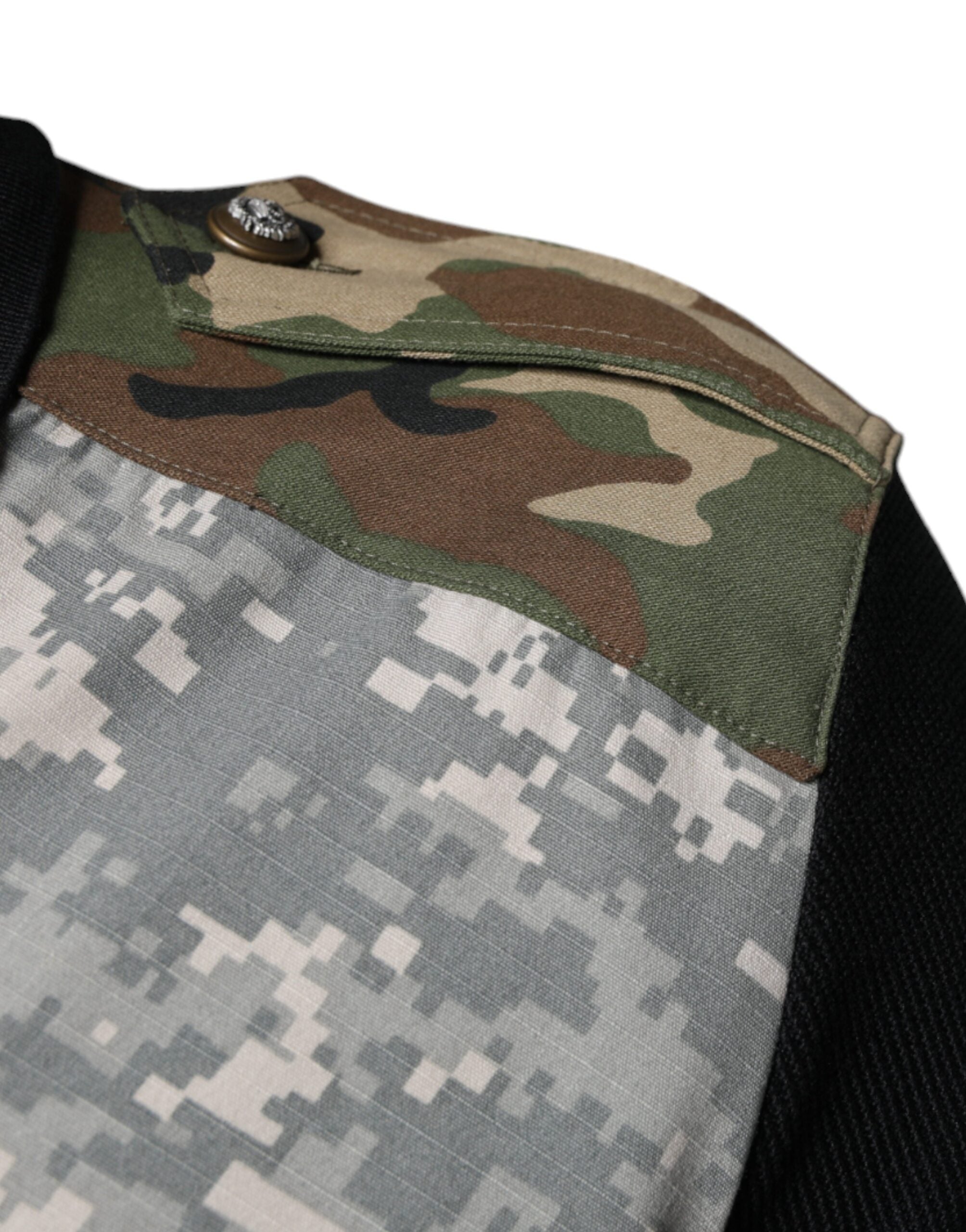 Dolce & Gabbana Multicolor Camouflage Patchwork Silk Polo T-shirt -   -  Dolce & Gabbana.
