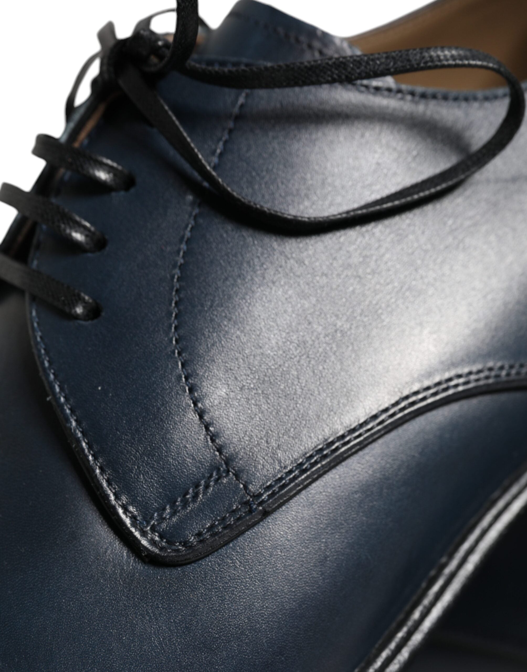 Dolce & Gabbana Navy Blue Leather Derby Dress Formal Shoes -   -  Dolce & Gabbana.