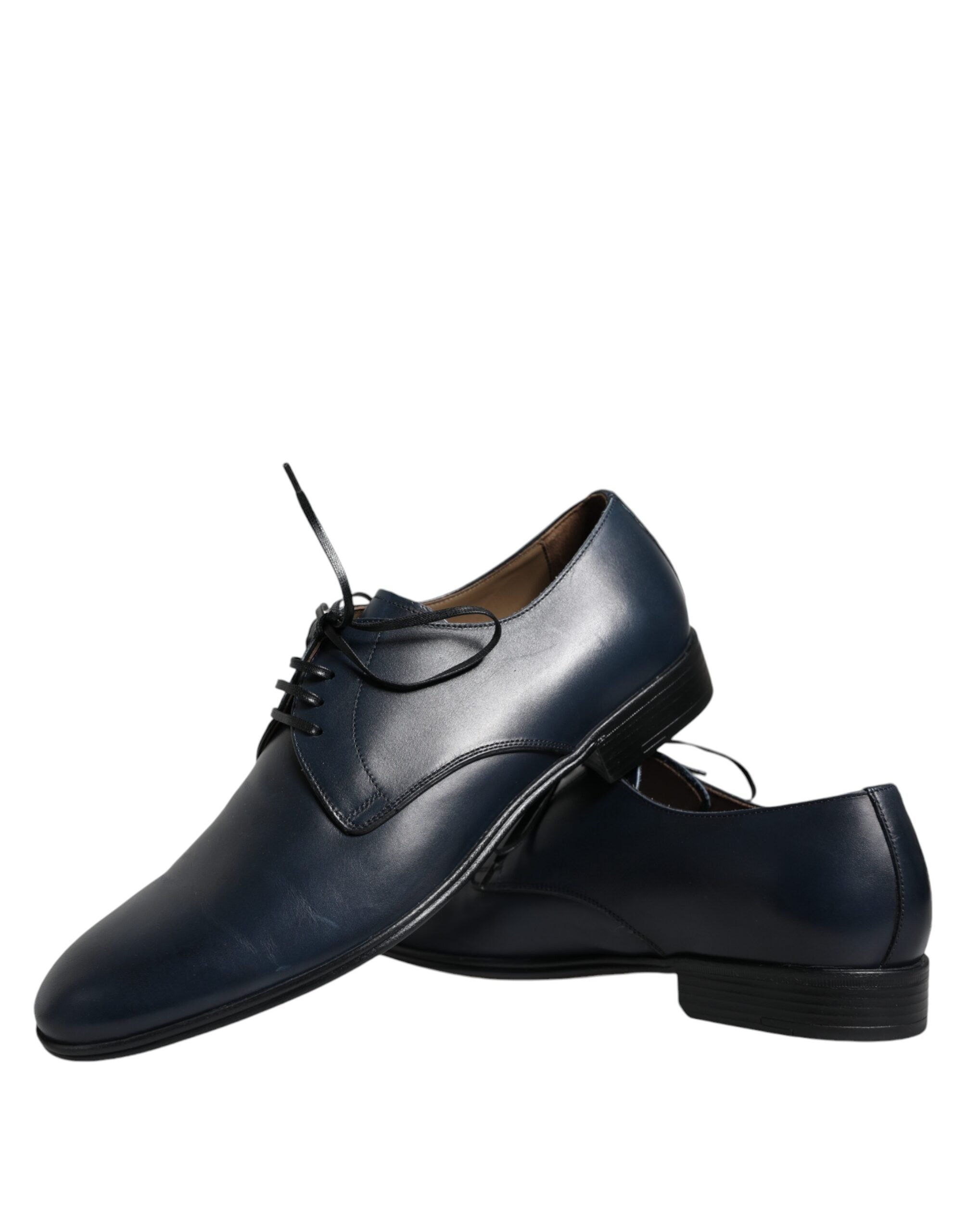 Dolce & Gabbana Navy Blue Leather Derby Dress Formal Shoes -   -  Dolce & Gabbana.