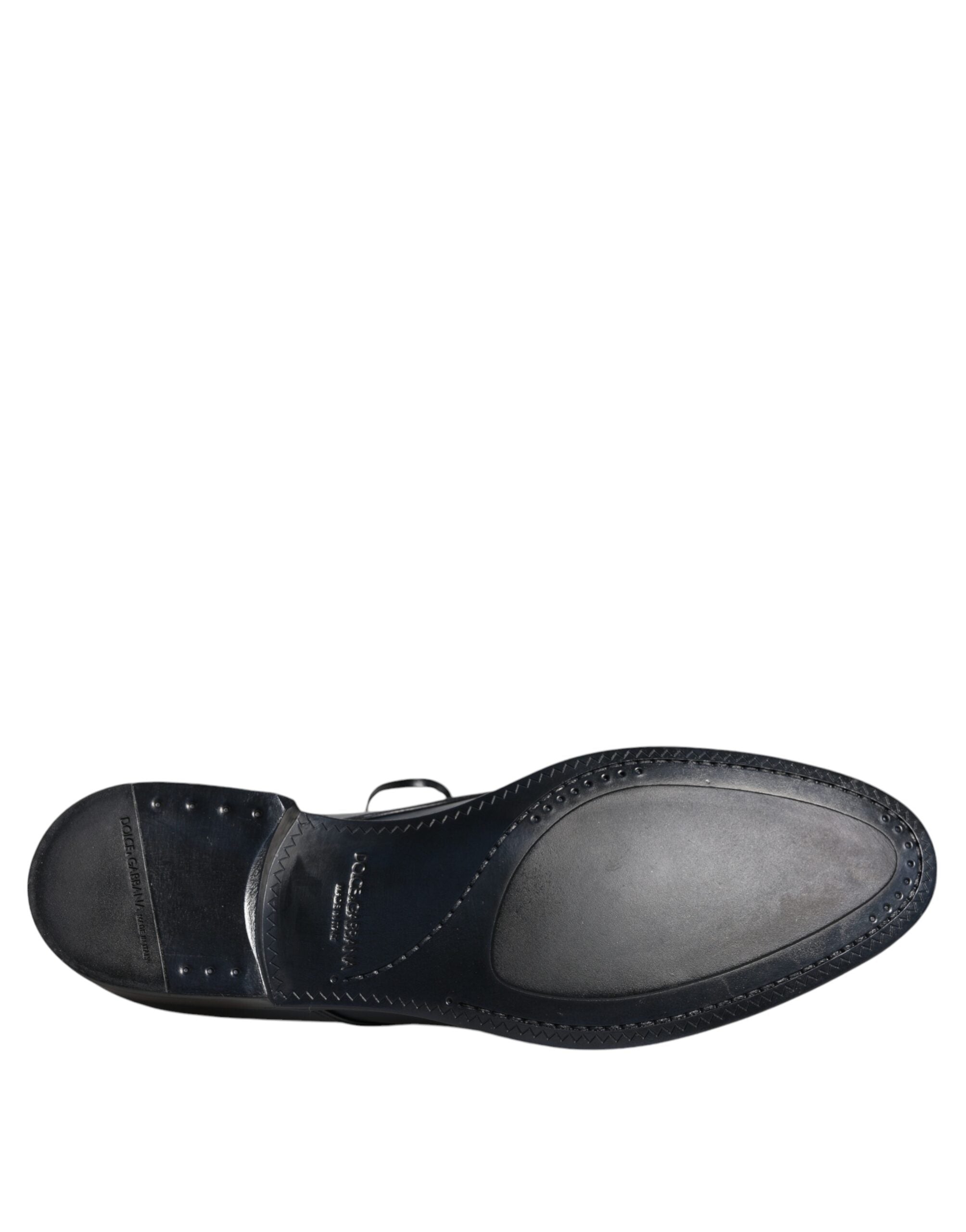 Dolce & Gabbana Navy Blue Leather Derby Dress Formal Shoes -   -  Dolce & Gabbana.