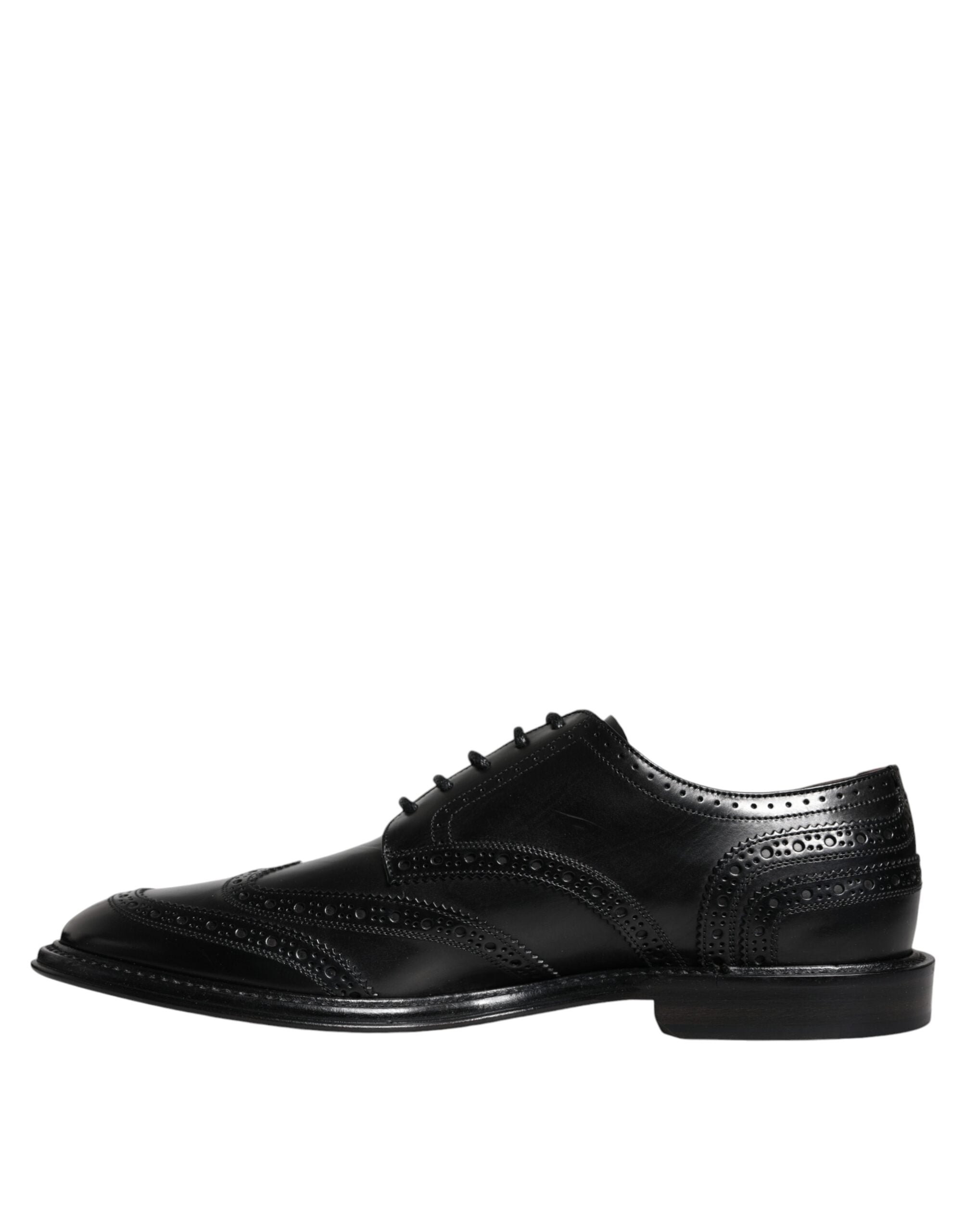 Dolce & Gabbana Black Leather Oxford Wingtip Formal Shoes -   -  Dolce & Gabbana.