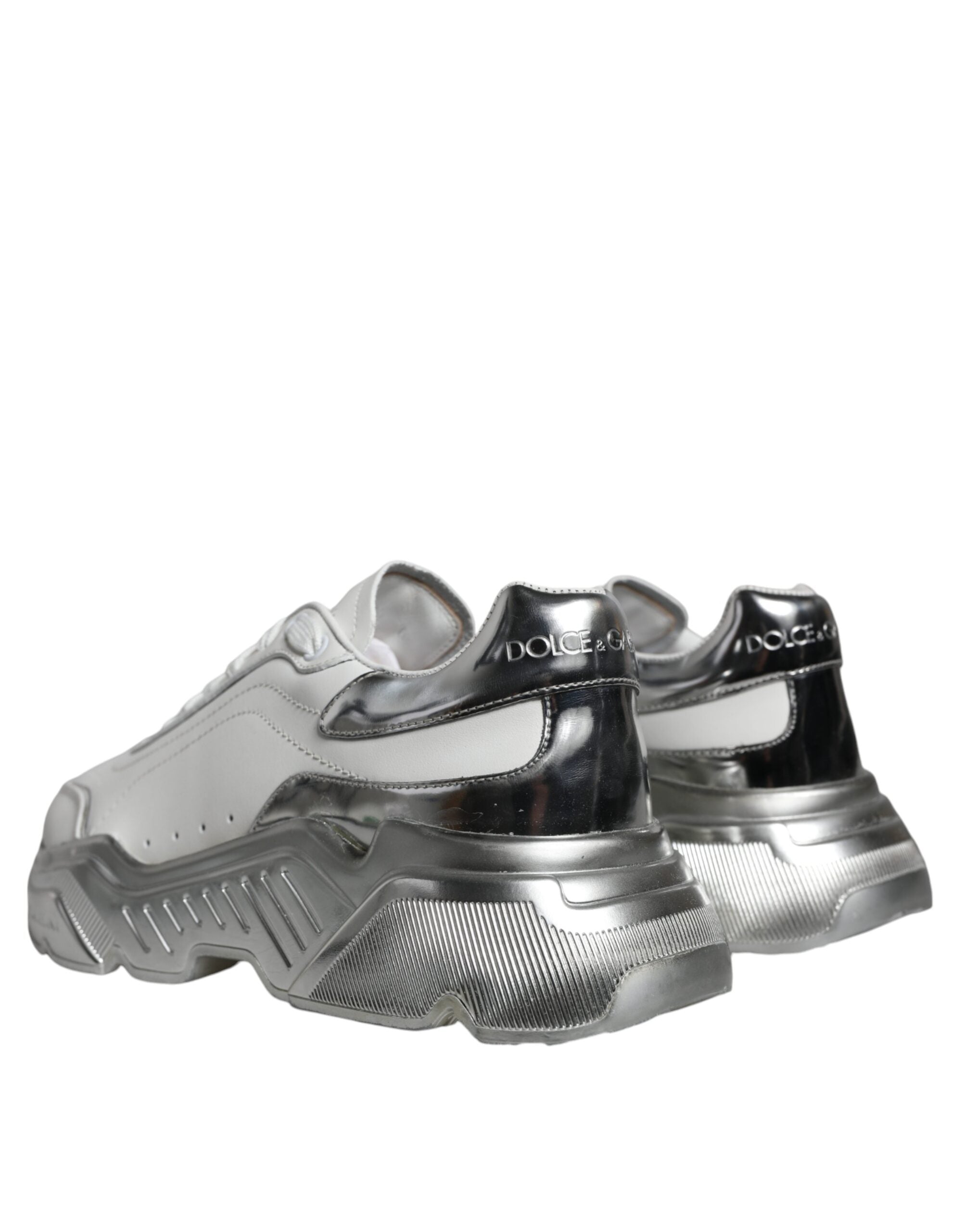 Dolce & Gabbana White Silver Daymaster Low Top Sneakers Shoes -   -  Dolce & Gabbana.