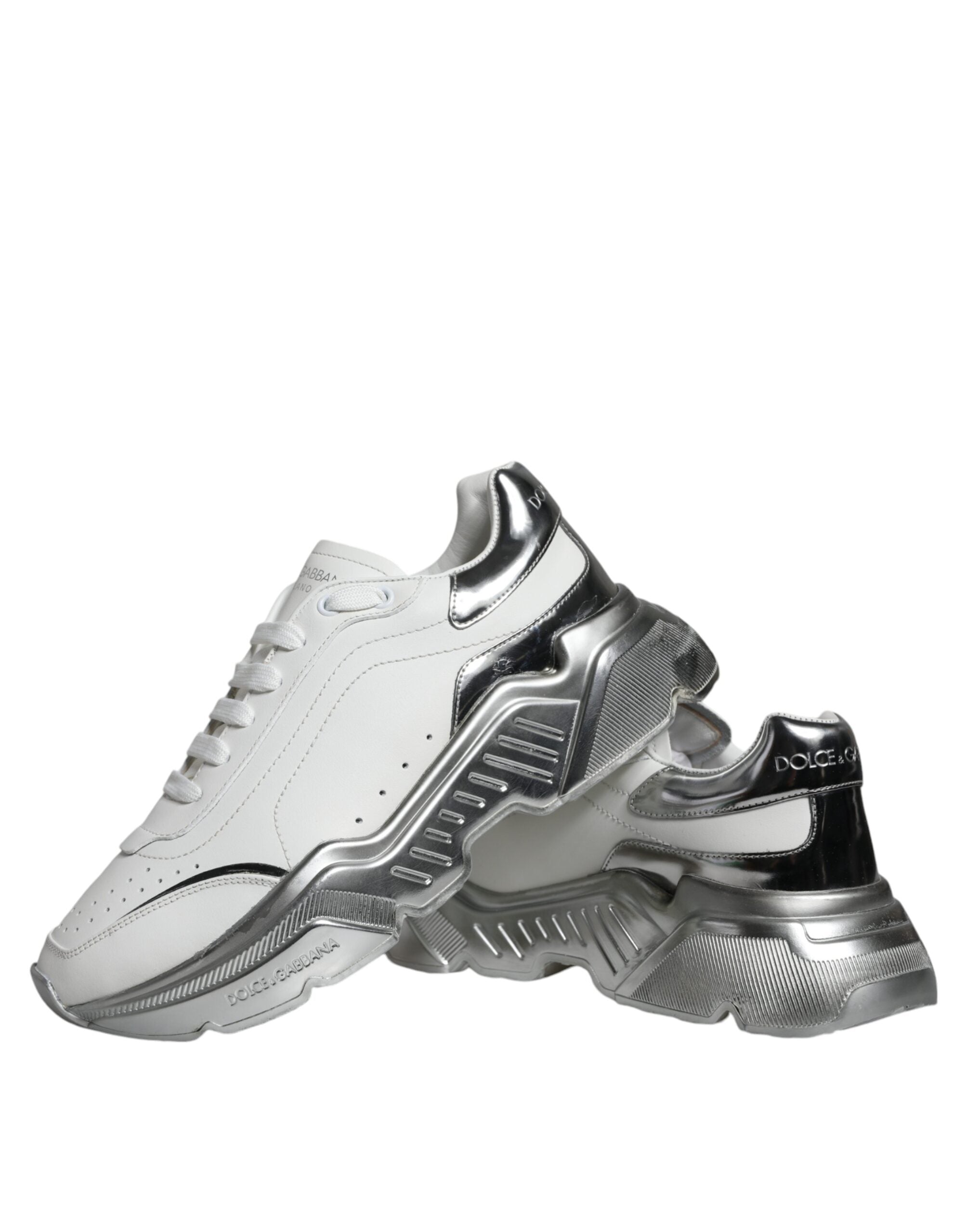 Dolce & Gabbana White Silver Daymaster Low Top Sneakers Shoes -   -  Dolce & Gabbana.