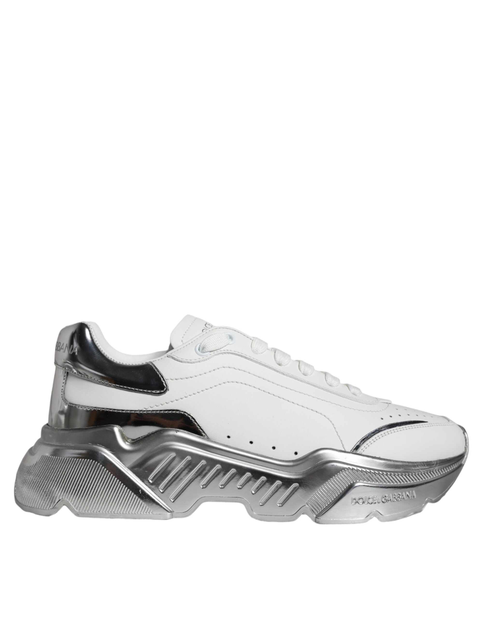 Dolce & Gabbana White Silver Daymaster Low Top Sneakers Shoes -   -  Dolce & Gabbana.