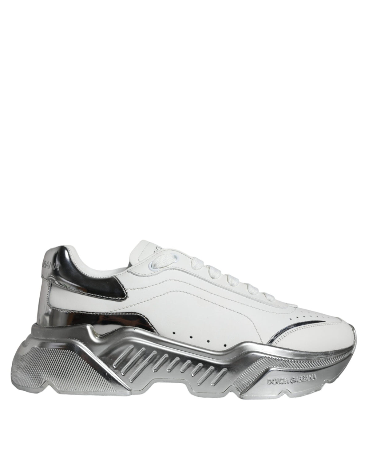 Dolce & Gabbana White Silver Daymaster Low Top Sneakers Shoes -   -  Dolce & Gabbana.