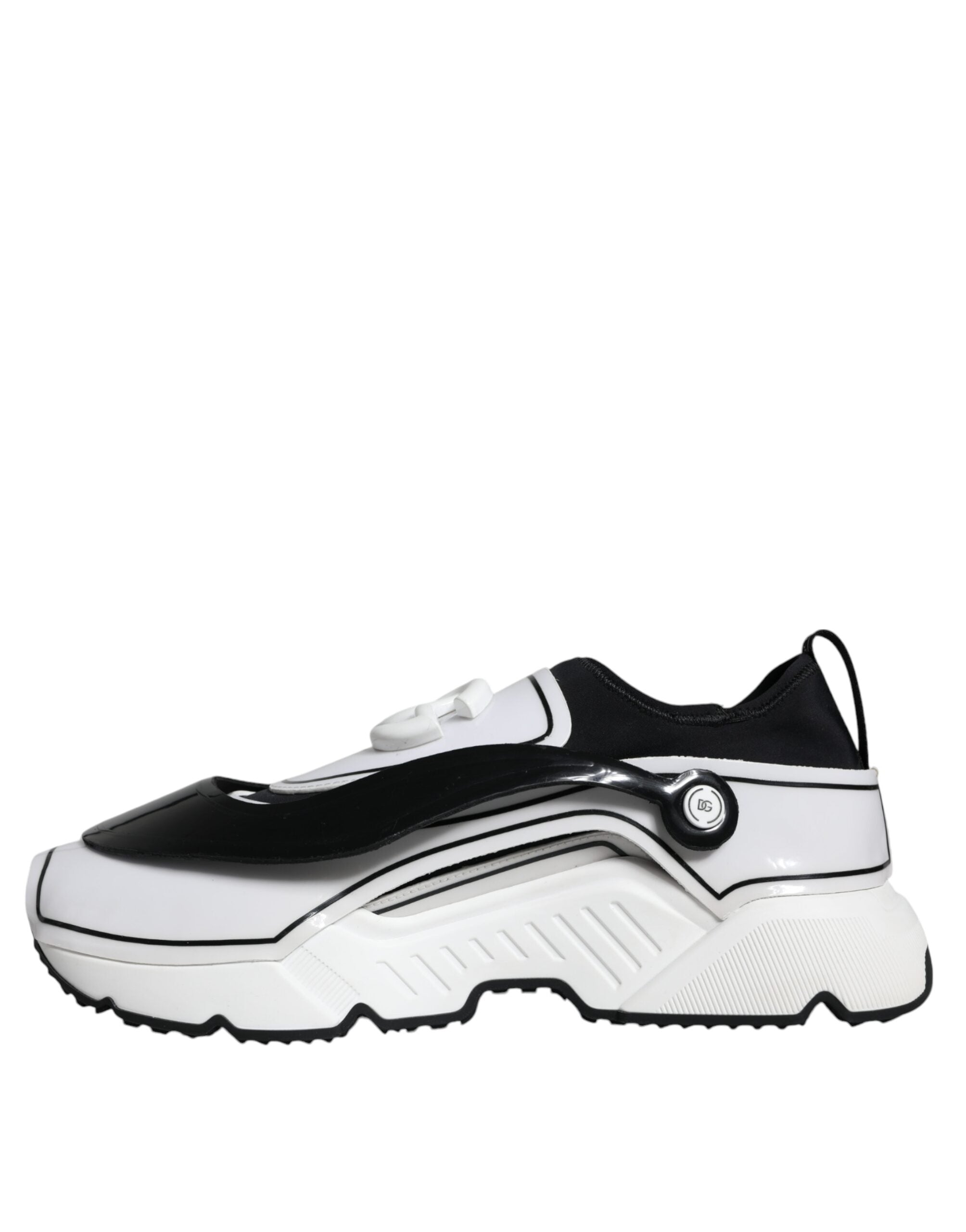Dolce & Gabbana White Black Logo Plaque Daymaster Sneakers Shoes -   -  Dolce & Gabbana.