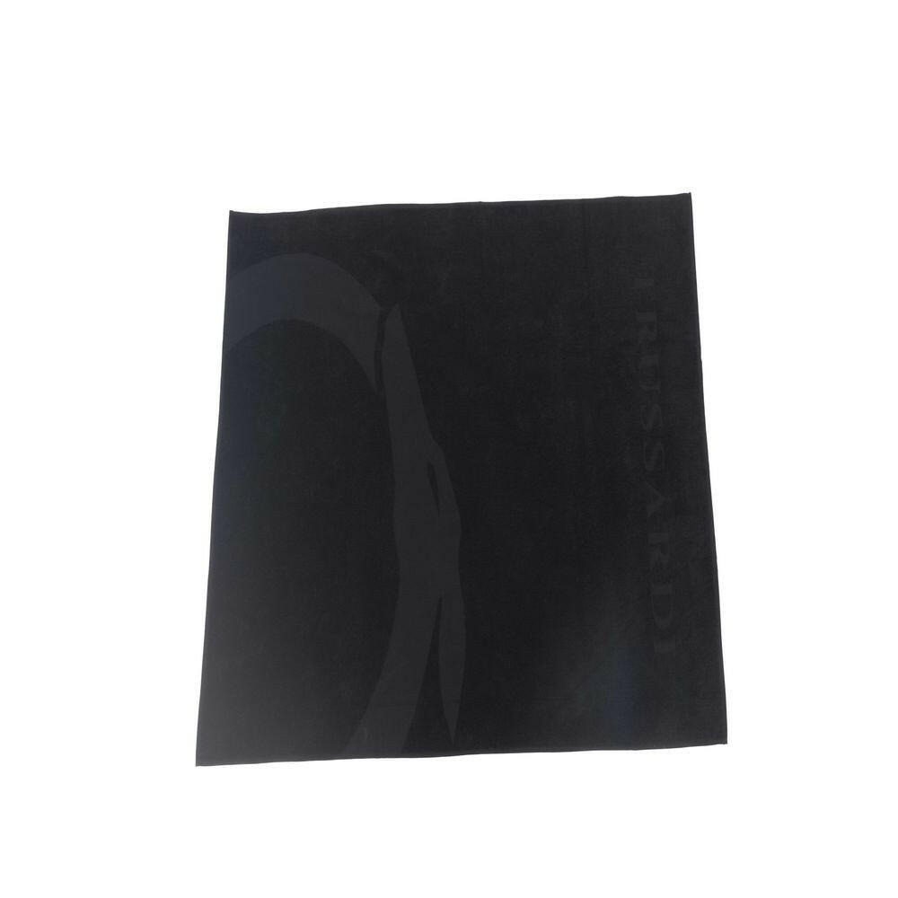 Trussardi Beachwear Black Cotton Men Beach Towel -   -  Trussardi Beachwear.