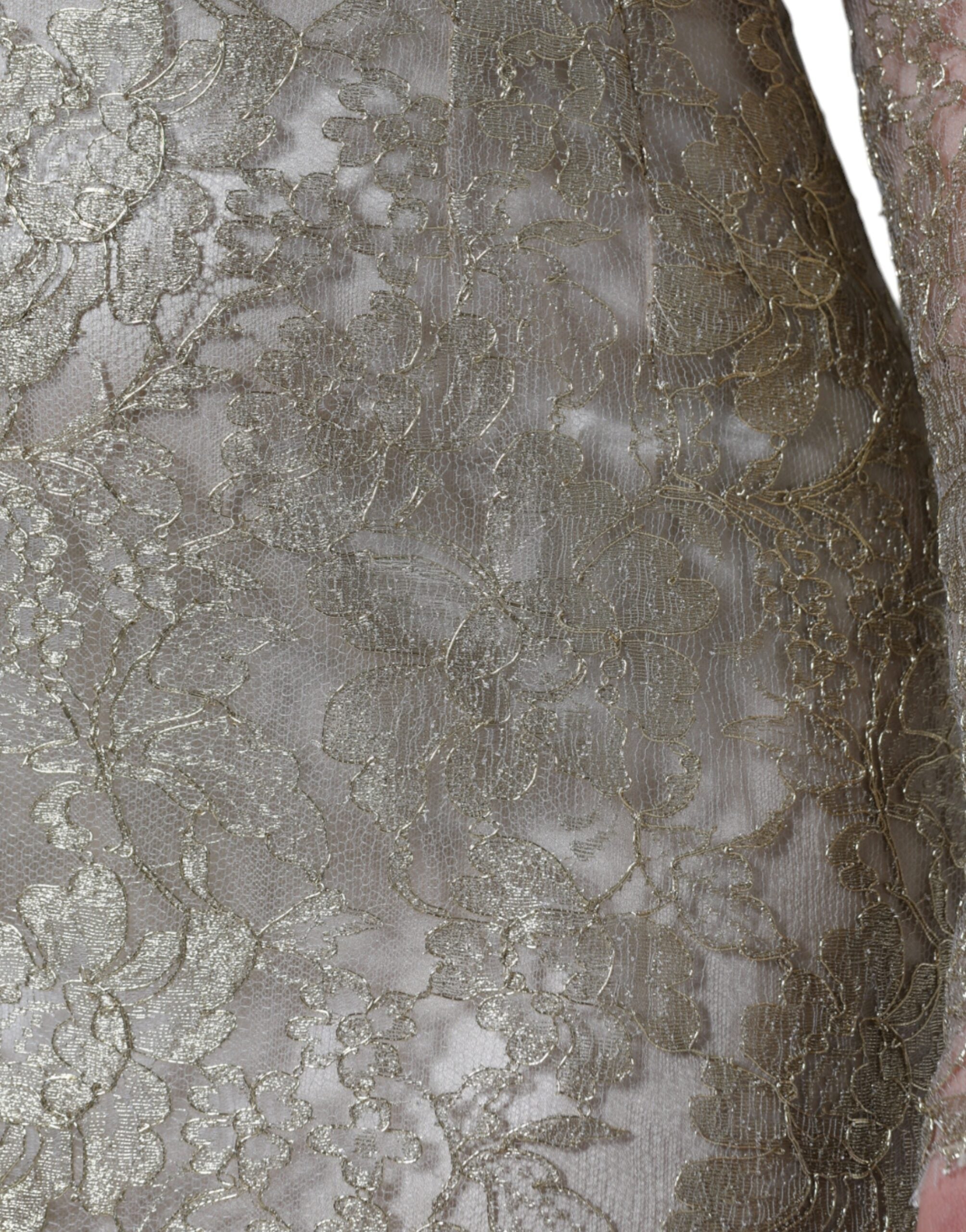 Dolce & Gabbana Gold Floral Lace A-line Sheath Mini Dress -   -  Dolce & Gabbana.
