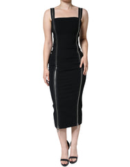 Dolce & Gabbana Black Zipper Bodycon Sheath Midi Dress -   -  Dolce & Gabbana.