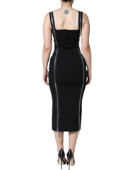 Dolce & Gabbana Black Zipper Bodycon Sheath Midi Dress -   -  Dolce & Gabbana.