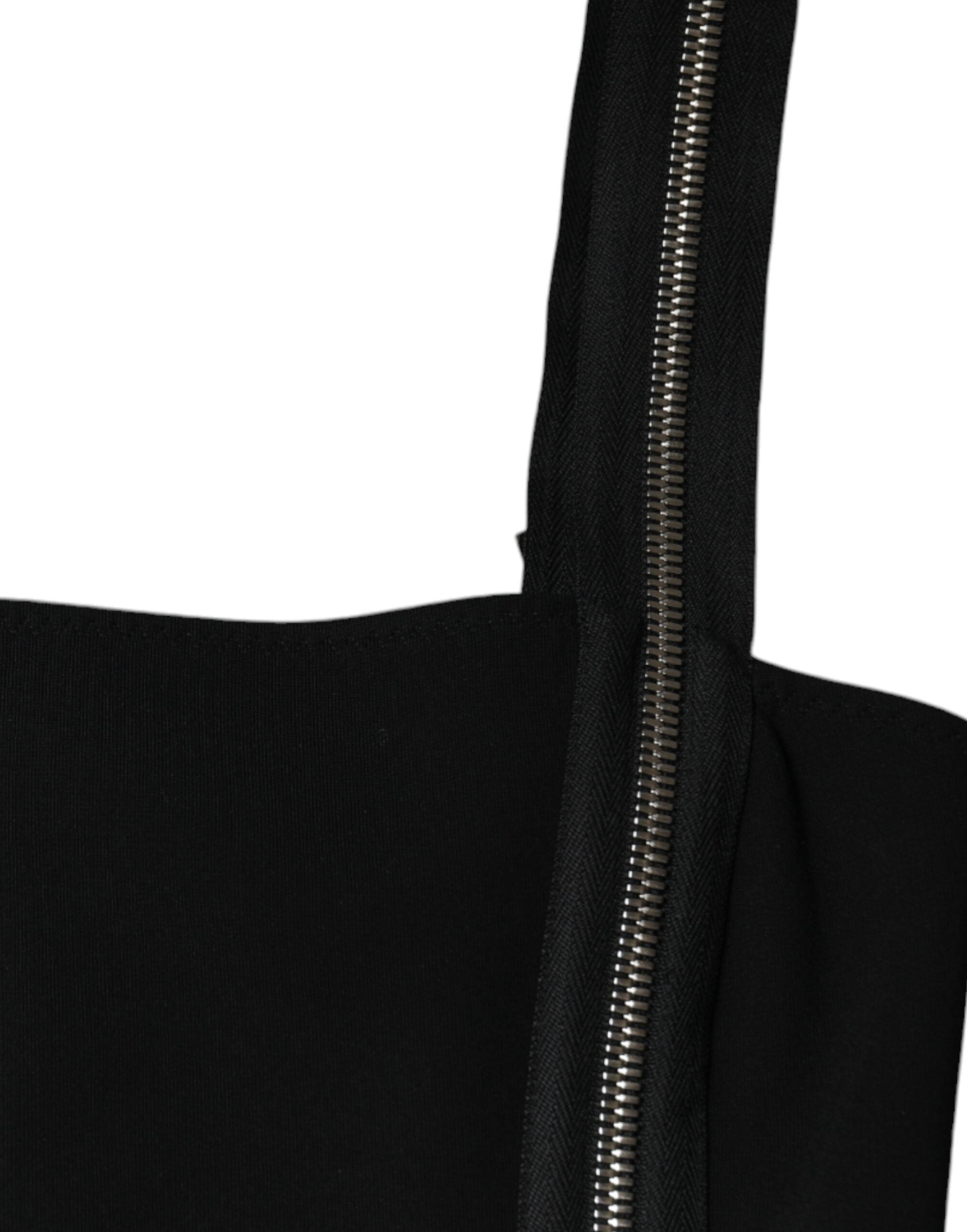 Dolce & Gabbana Black Zipper Bodycon Sheath Midi Dress -   -  Dolce & Gabbana.
