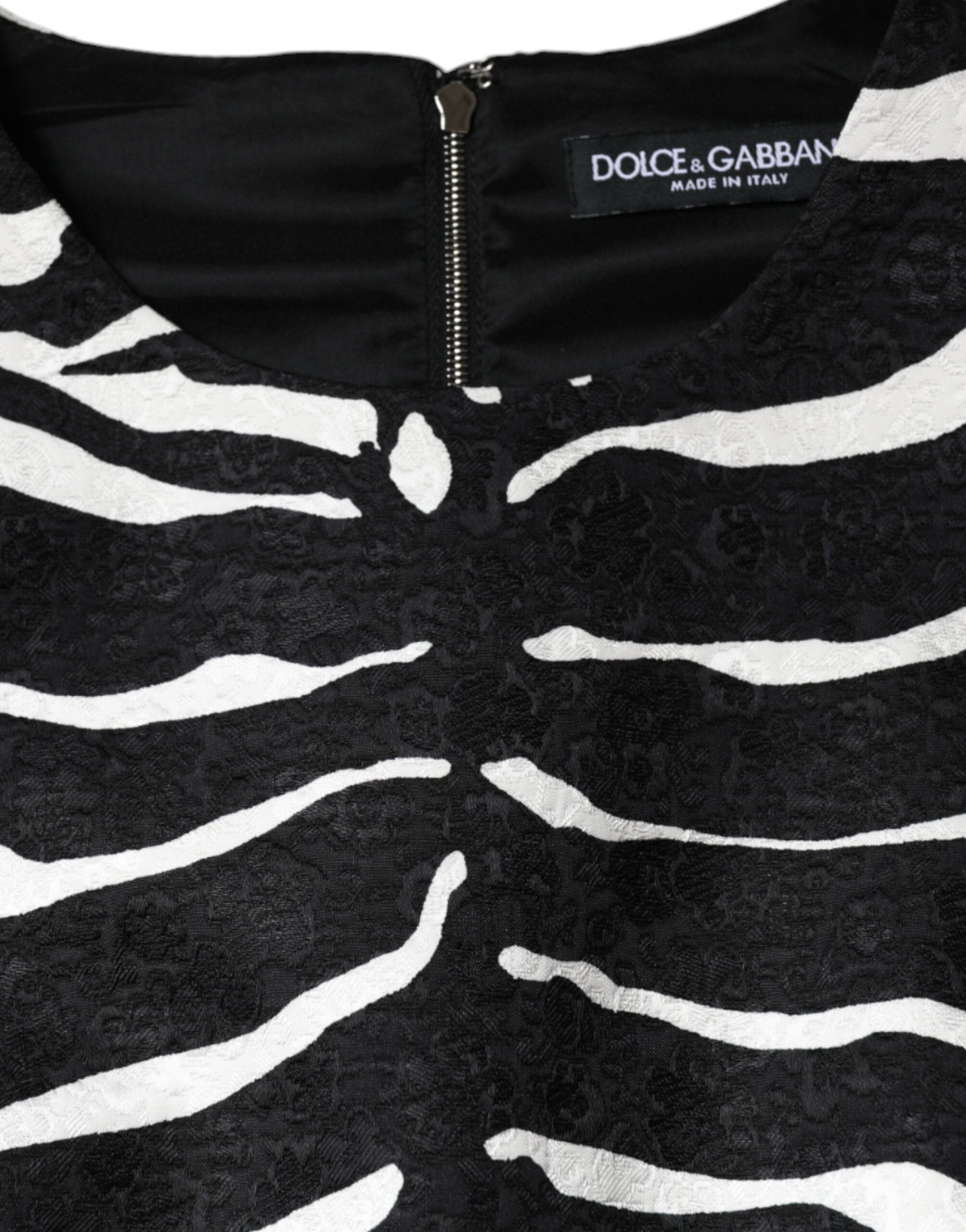 Dolce & Gabbana Black White Zebra A-line Sheath Mini Dress -   -  Dolce & Gabbana.