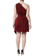 Dolce & Gabbana Red One Shoulder Pleated A-line Mini Dress -   -  Dolce & Gabbana.