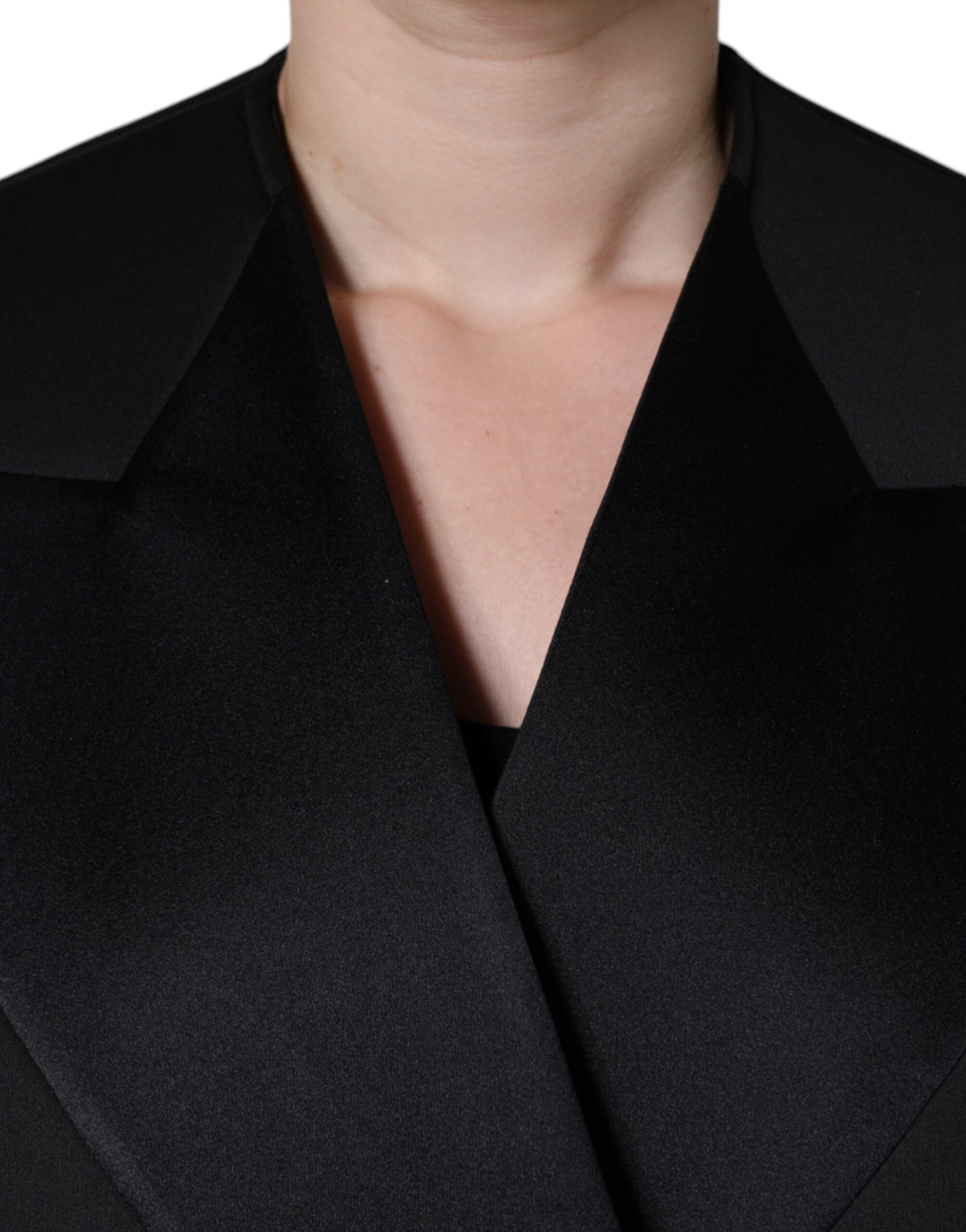 Dolce & Gabbana Black Polyester Double Breasted Coat Jacket -   -  Dolce & Gabbana.