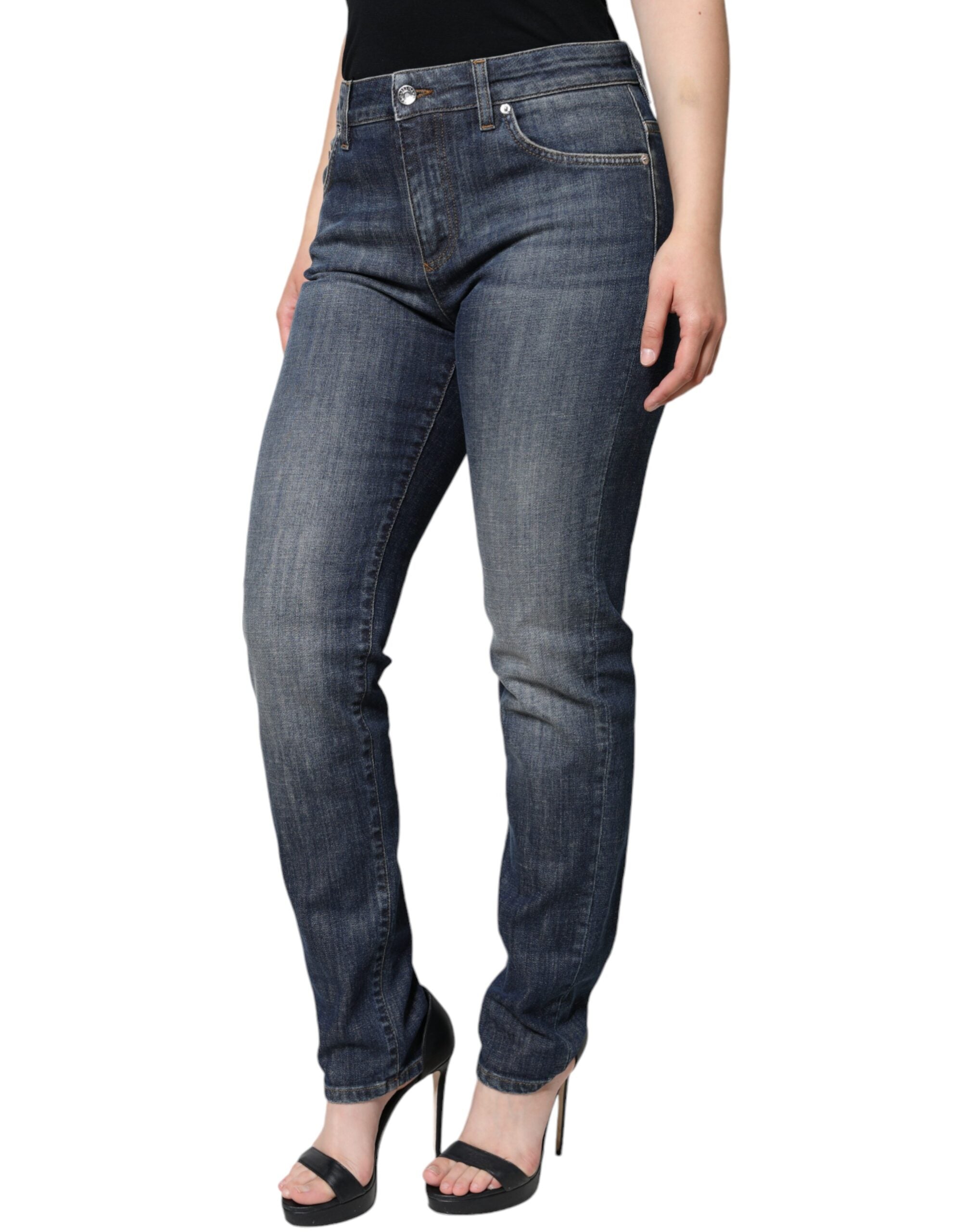 Dolce & Gabbana Dark Blue Cotton Stretch Skinny Denim Jeans -   -  Dolce & Gabbana.