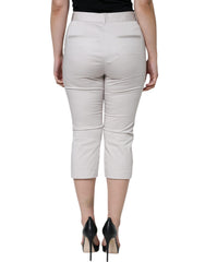 Dolce & Gabbana White Cotton Mid Waist Cropped Skinny Pants -   -  Dolce & Gabbana.